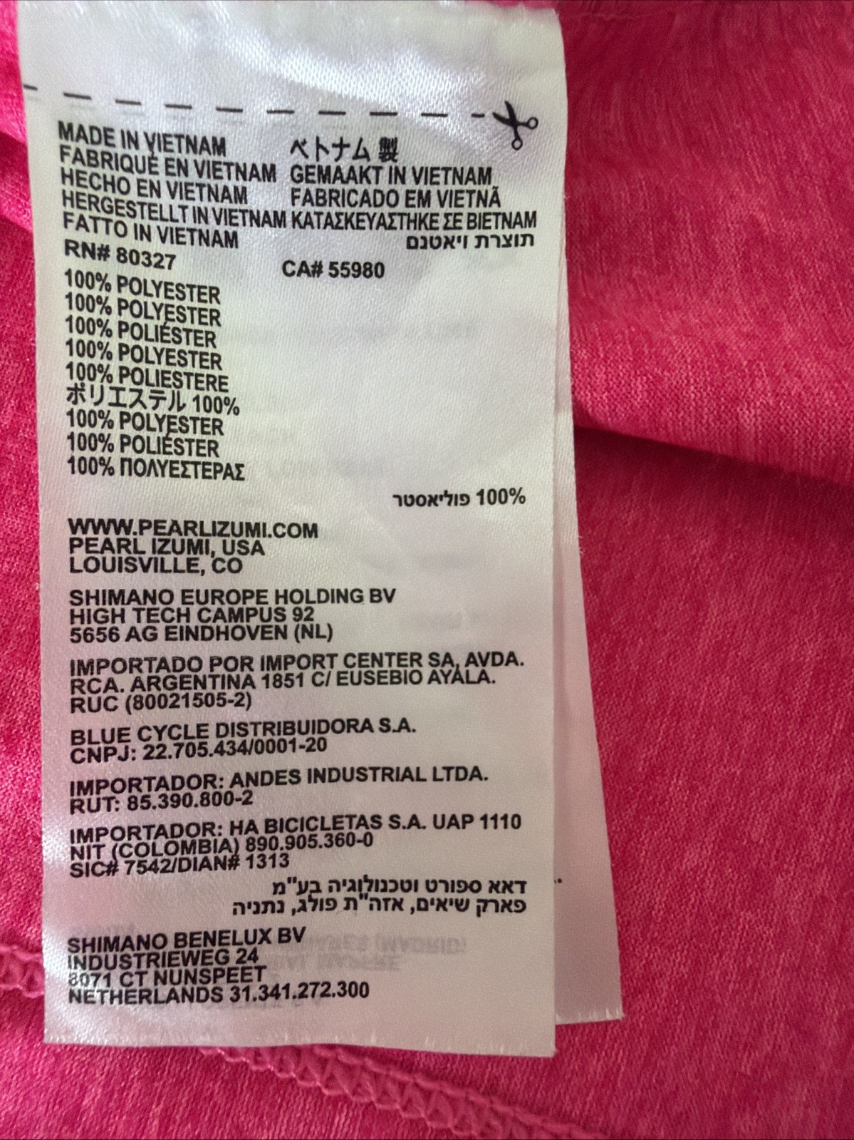 Pearl Izumi Full Zip Cyling Jersey Womens Sz XL Pink Short Sleeve Reflective EUC