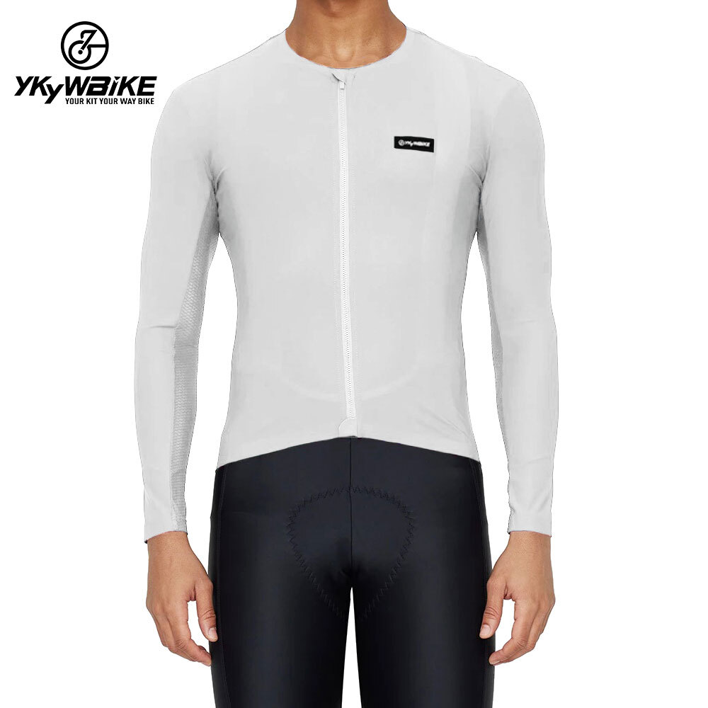 Mens Cycling Jersey Long Sleeve Bike collarless Shirts UPF50+ Bicycle Jersey