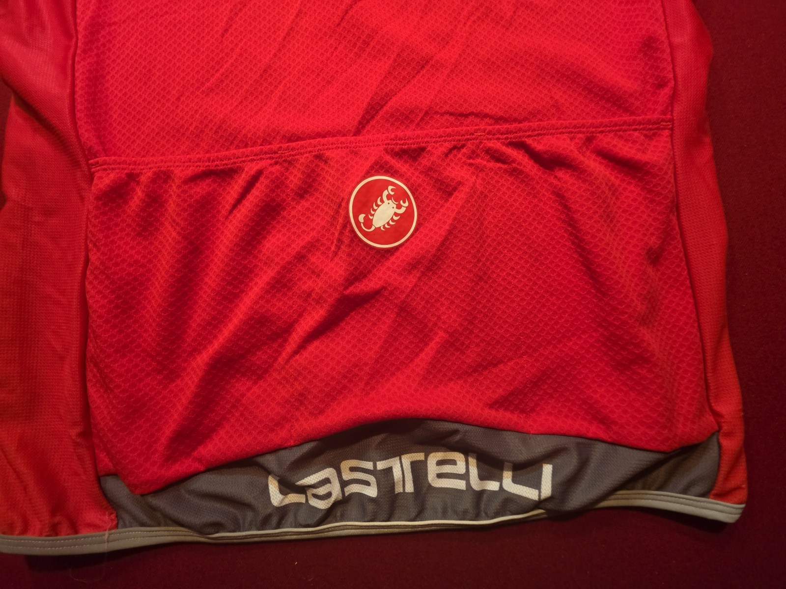 Castelli Cycling Jersey Rossi Corsa Mens L Zip Short Sleeve Red Triple Pockets