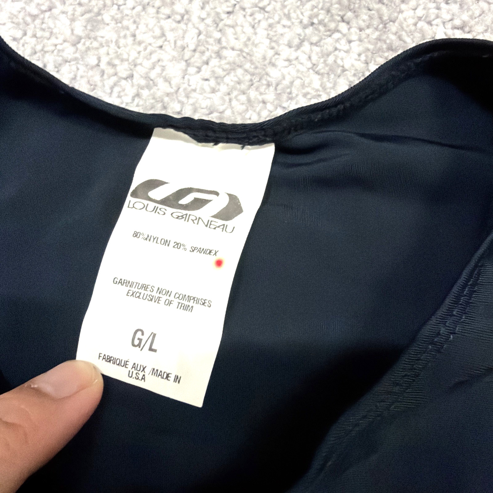 Louis Garneau Triathlon Race Men’s Sz Large Sleeveless Jersey Back Pocket Black