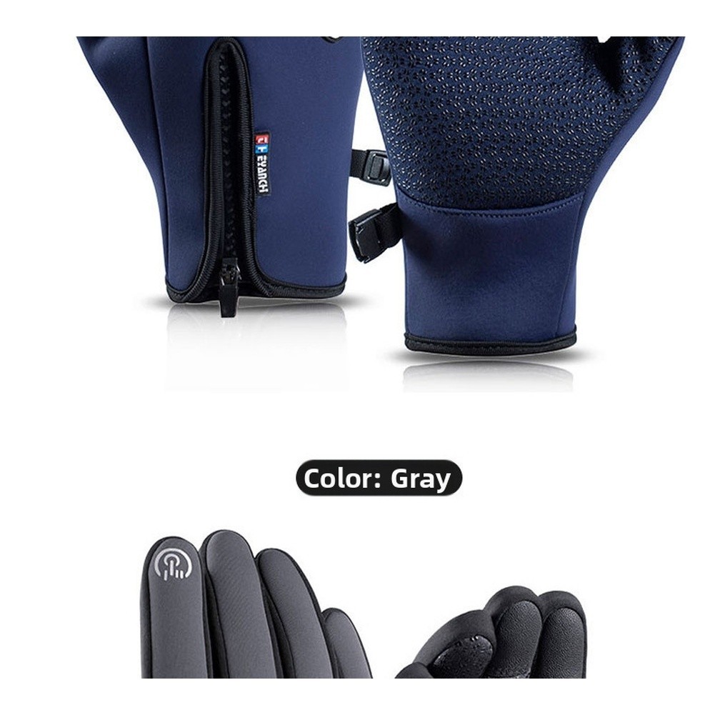 Screen Compatible Winter Cycling Gloves with Fleece Lining Waterproof Windproof