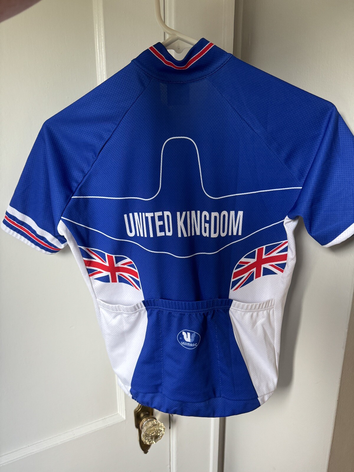 RARE Vermarc United Kingdom Youth Cycling Jersey (10Y) 1/4 Zip Short Sleeve