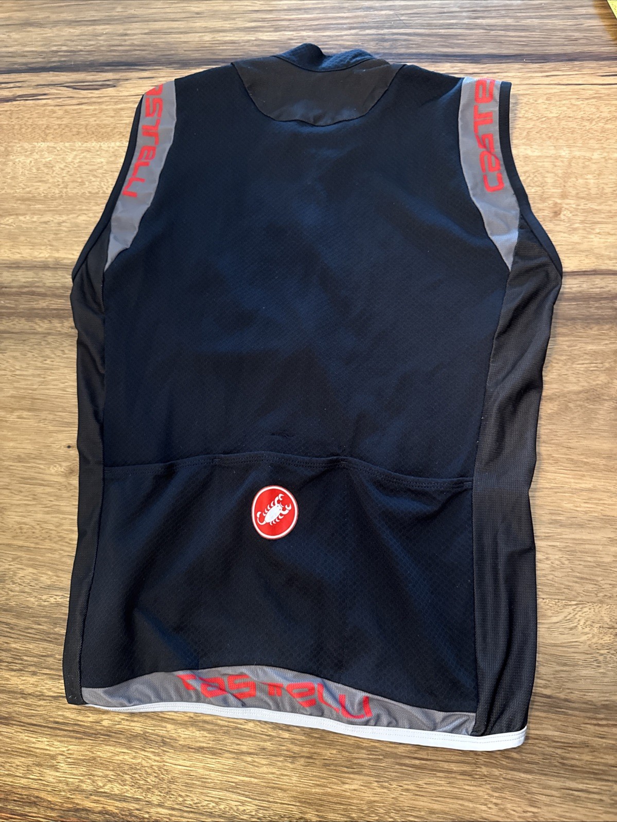 Castelli Cycling Jersey M Black Sleeveless Full Zip EUC