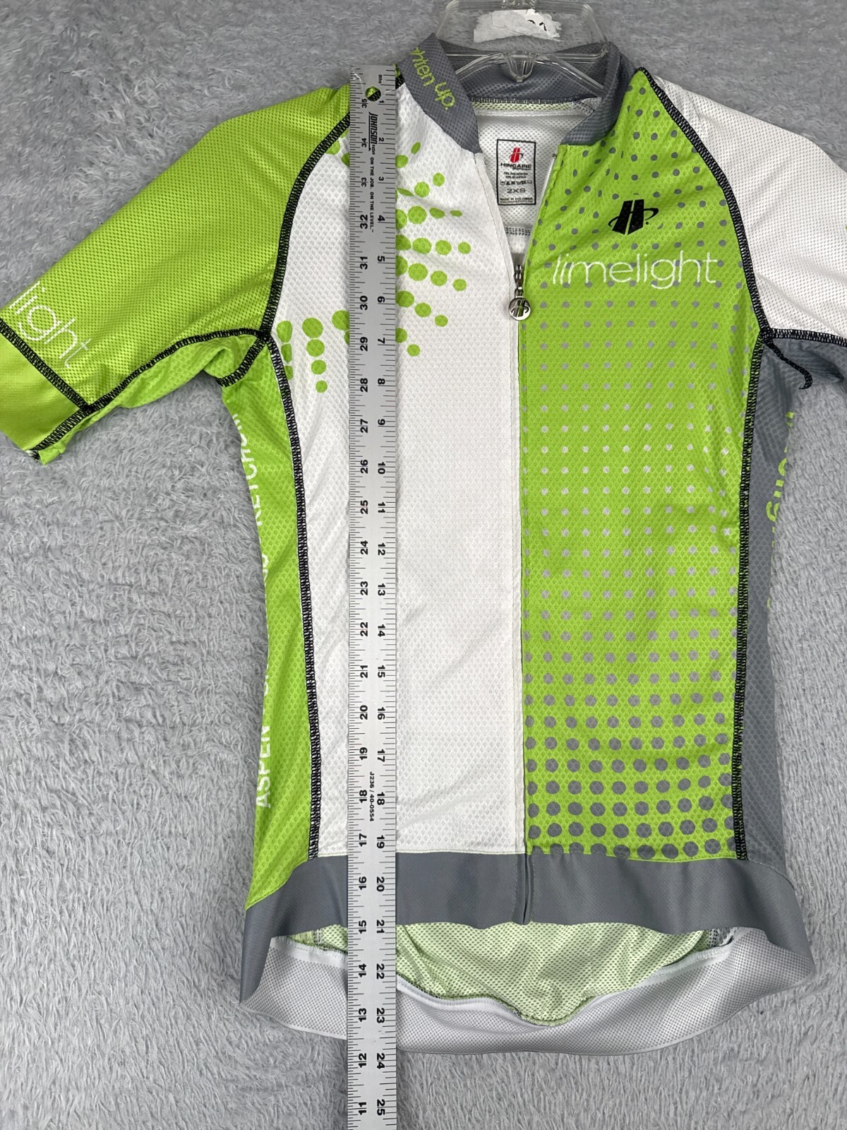 Hincapie Cycling Jersey Adult 2XS XXS Green White Full Zip Short Sleeve Aspen