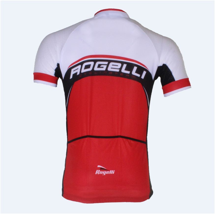 Cycling Jersey Full Zipper,Red/White/Black Short Sleeve,Race Fit Men,Hi Vis