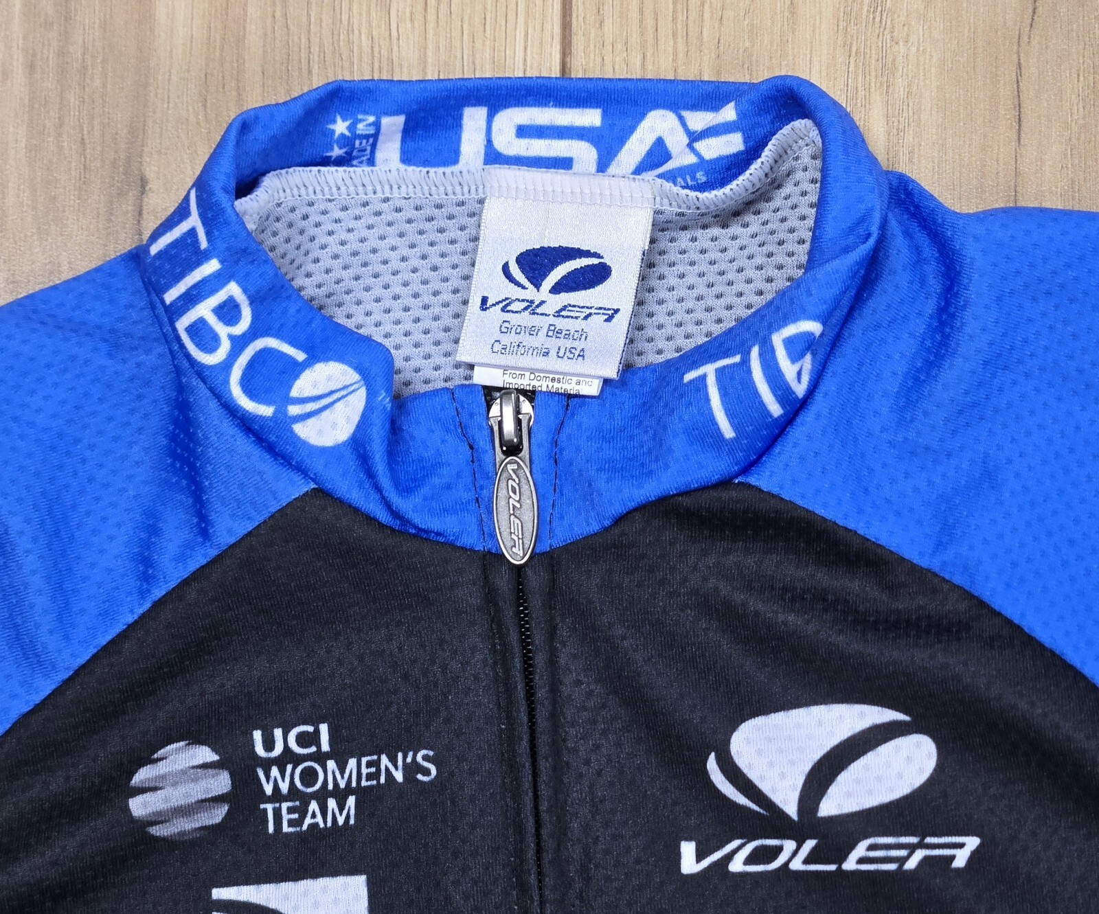 Voler Team TIBCO Cycling Jersey, Sz Medium, Has Signatures, Full Zipper
