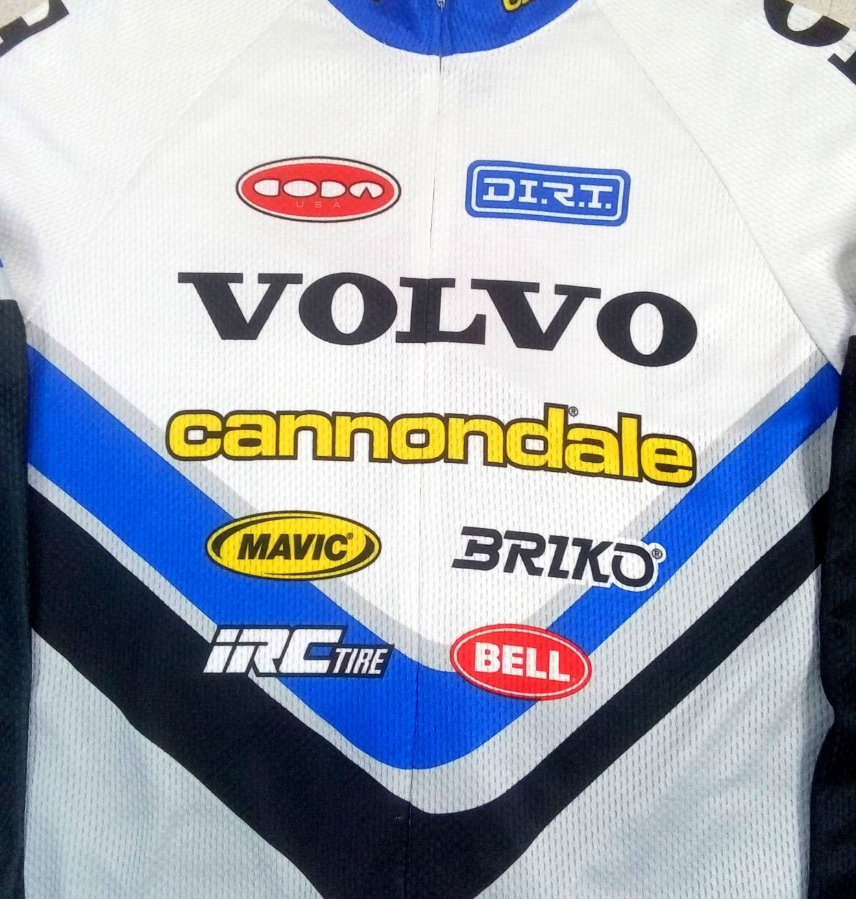 RARE VTG 1998 Team VOLVO Cannondale Long Sleeve MTB Cycling Jersey — Size L
