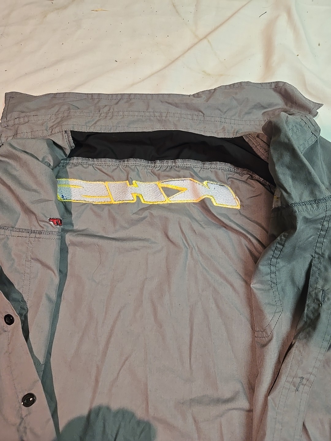 KHE Free Agent Bike Mechanics Button Up Shirt Jersey Grey Large