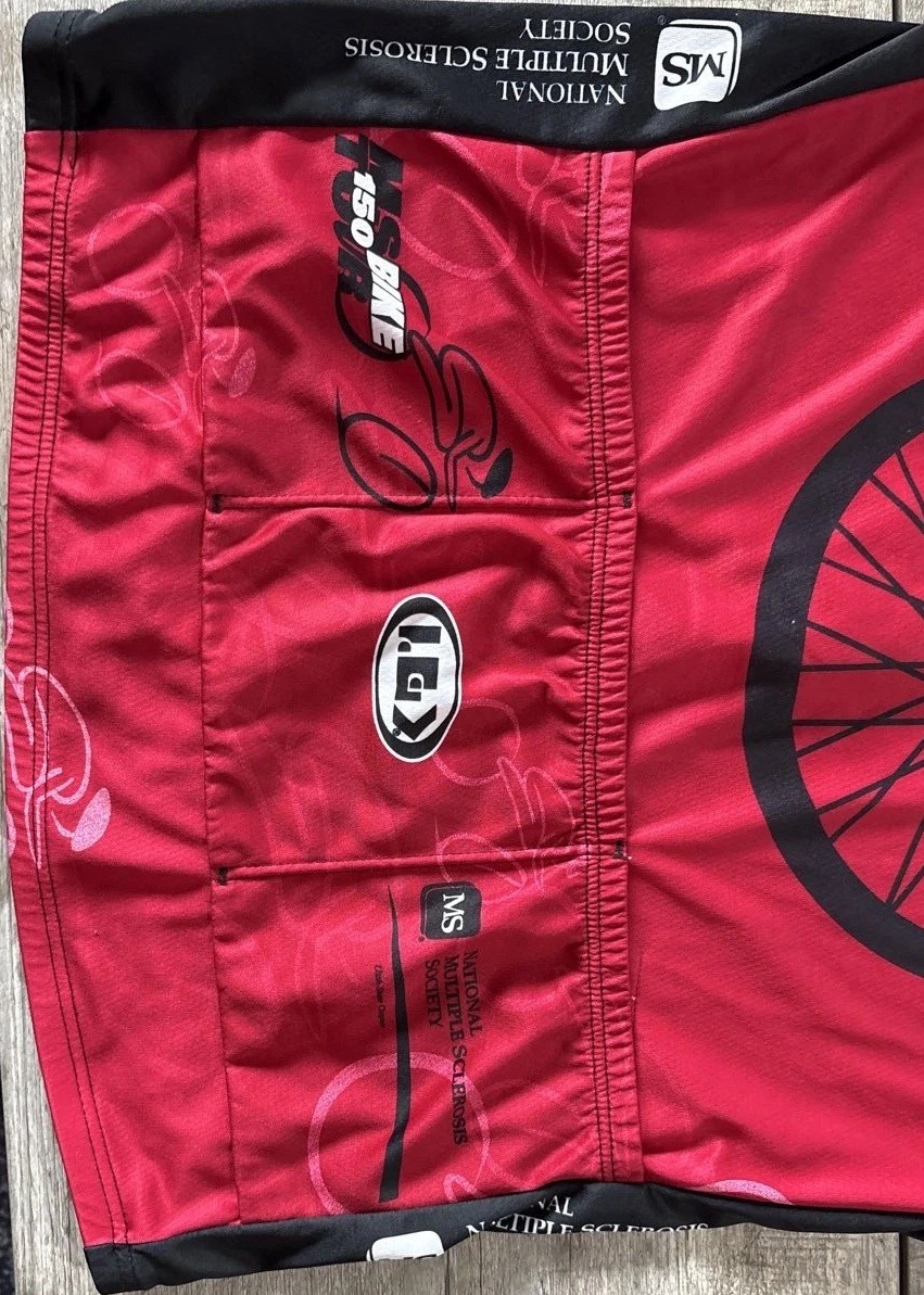 Louis Garneau MS 150 Bike Tour Cycling Jersey Mens Small Red Ruby Spokes Club
