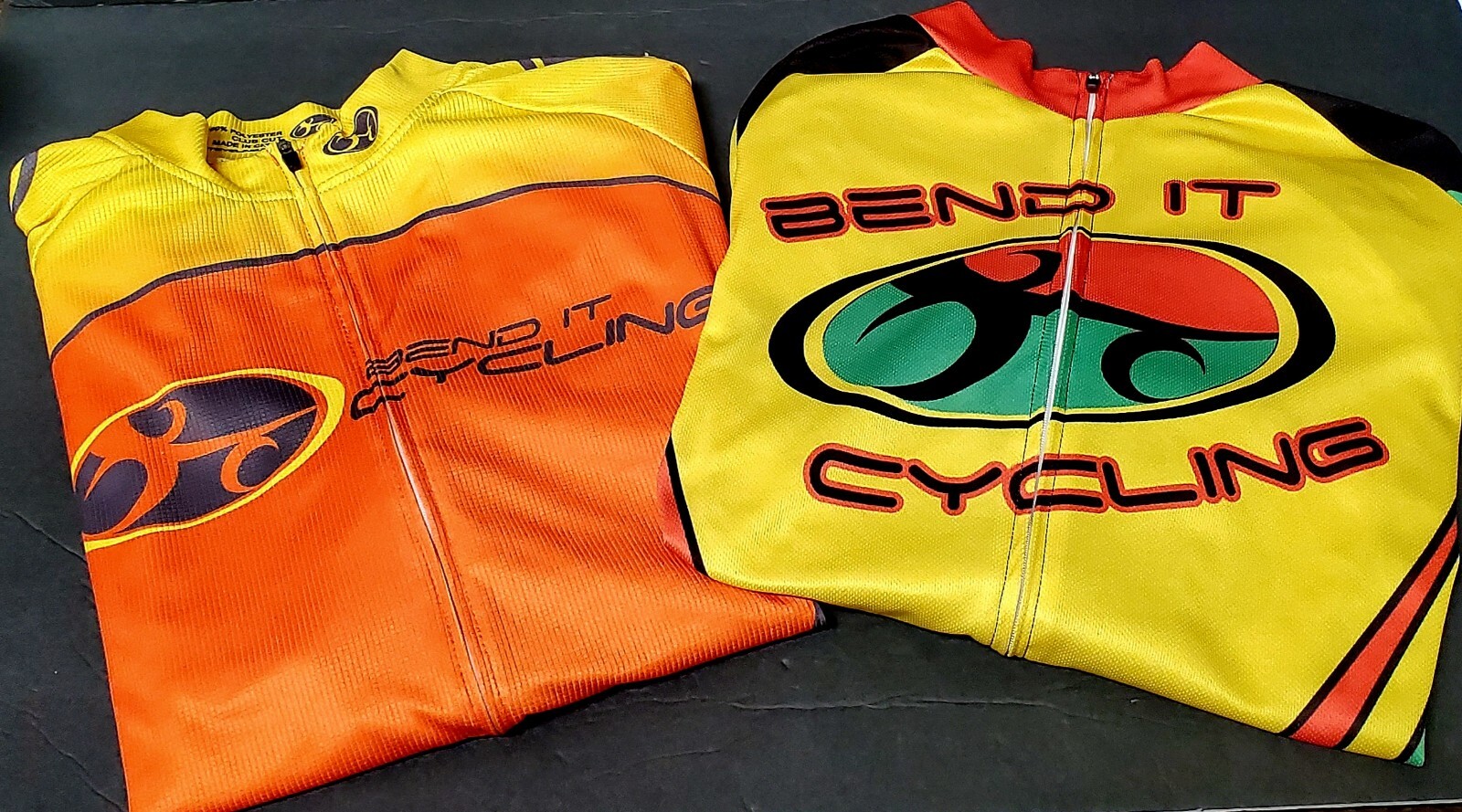 Bend It Cycling Jersey Bundle LG Club Cut (1) Org/Yel(1) Org/Yel/Grn Cycle Bike