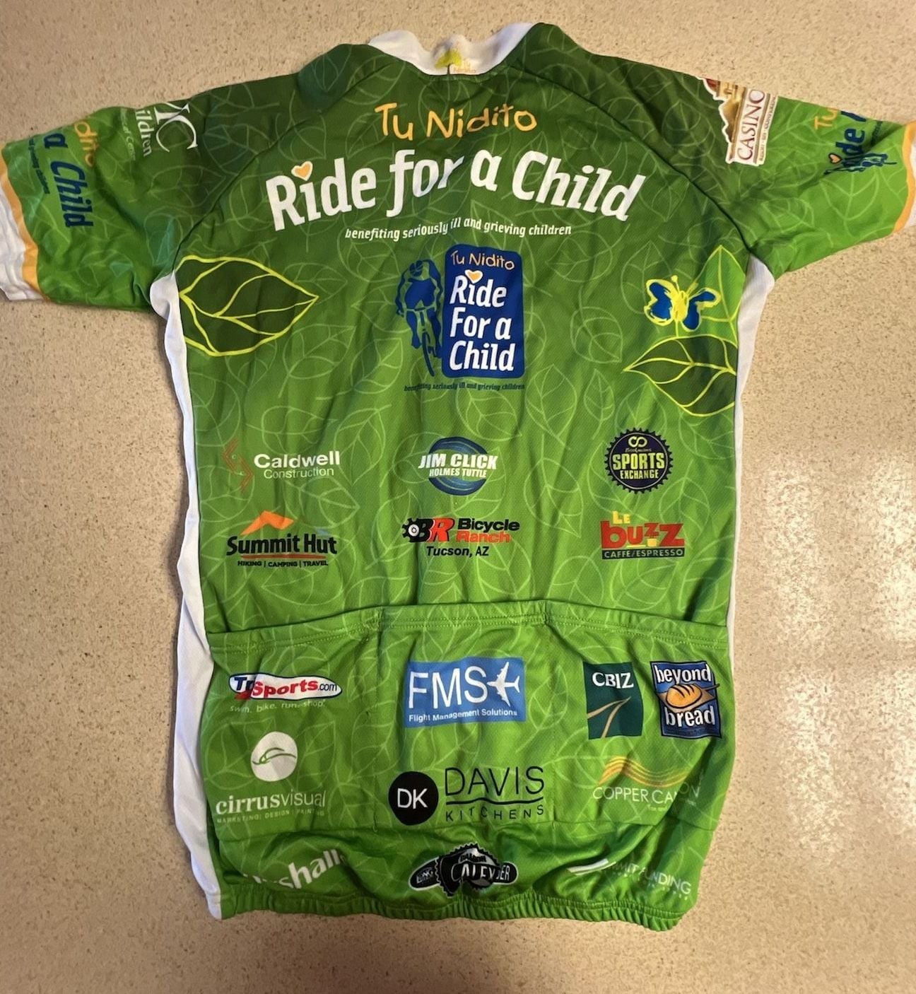 Squadra Tu Nidito Ride For A Child Cycling Jersey Green Full Zip