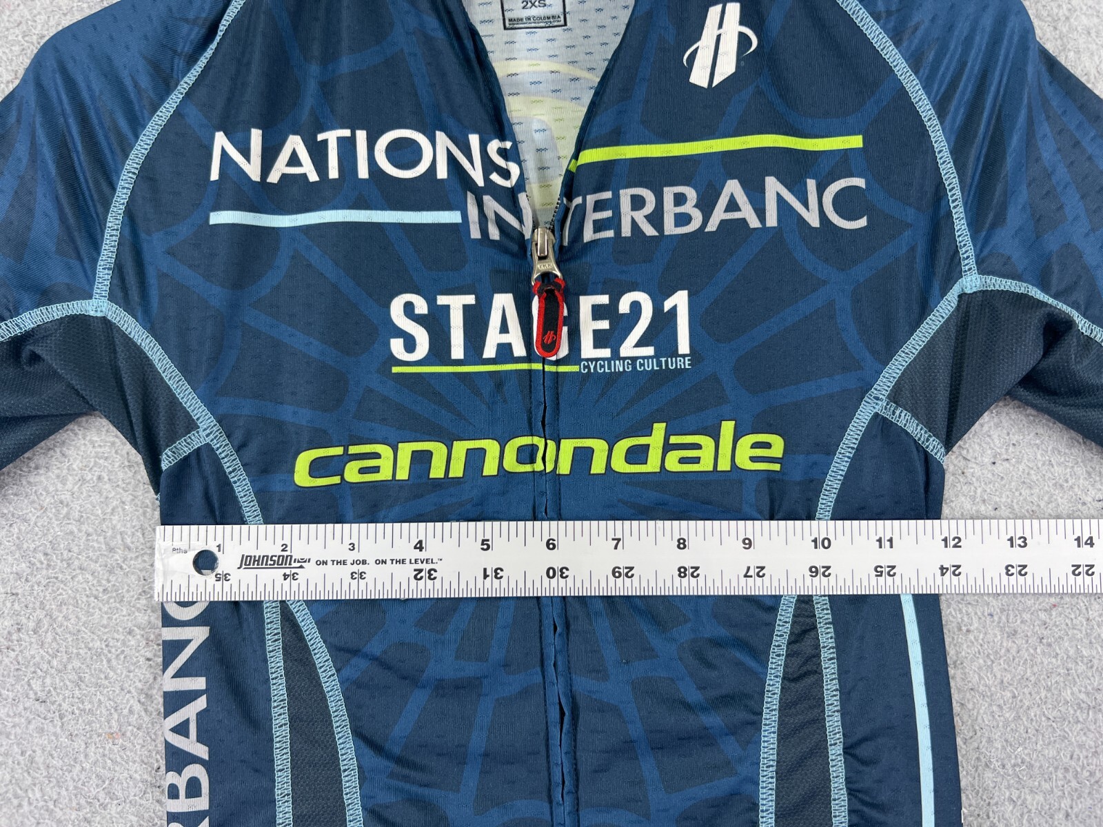 Hincapie Cycling Jersey Adult 2XS XXS Blue Full Zip Short Sleeve Polyester