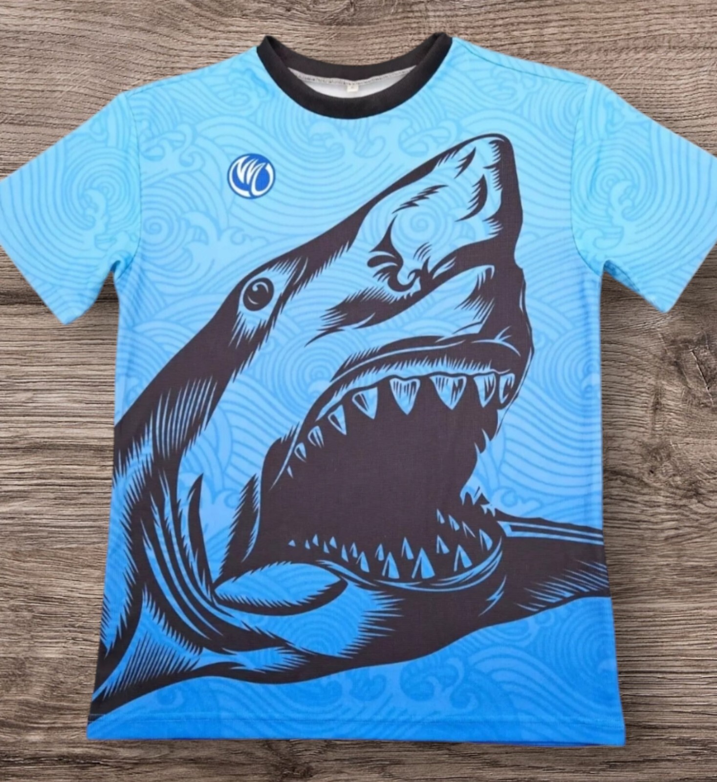 Nimblewear Revival Great White Shark Print Men’s Small Cycling Biking Shirt