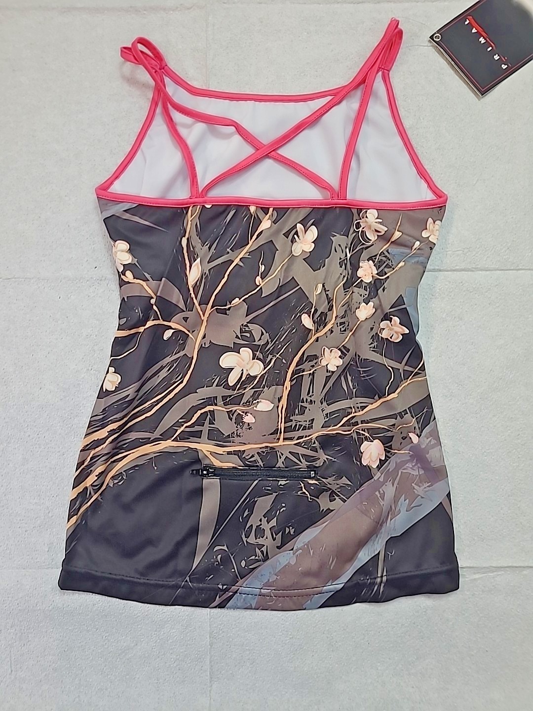 Primal Sakura Women’s Cycling Tank Phoenix Cut-XS-Rear Zip Pocket-Inner Bra