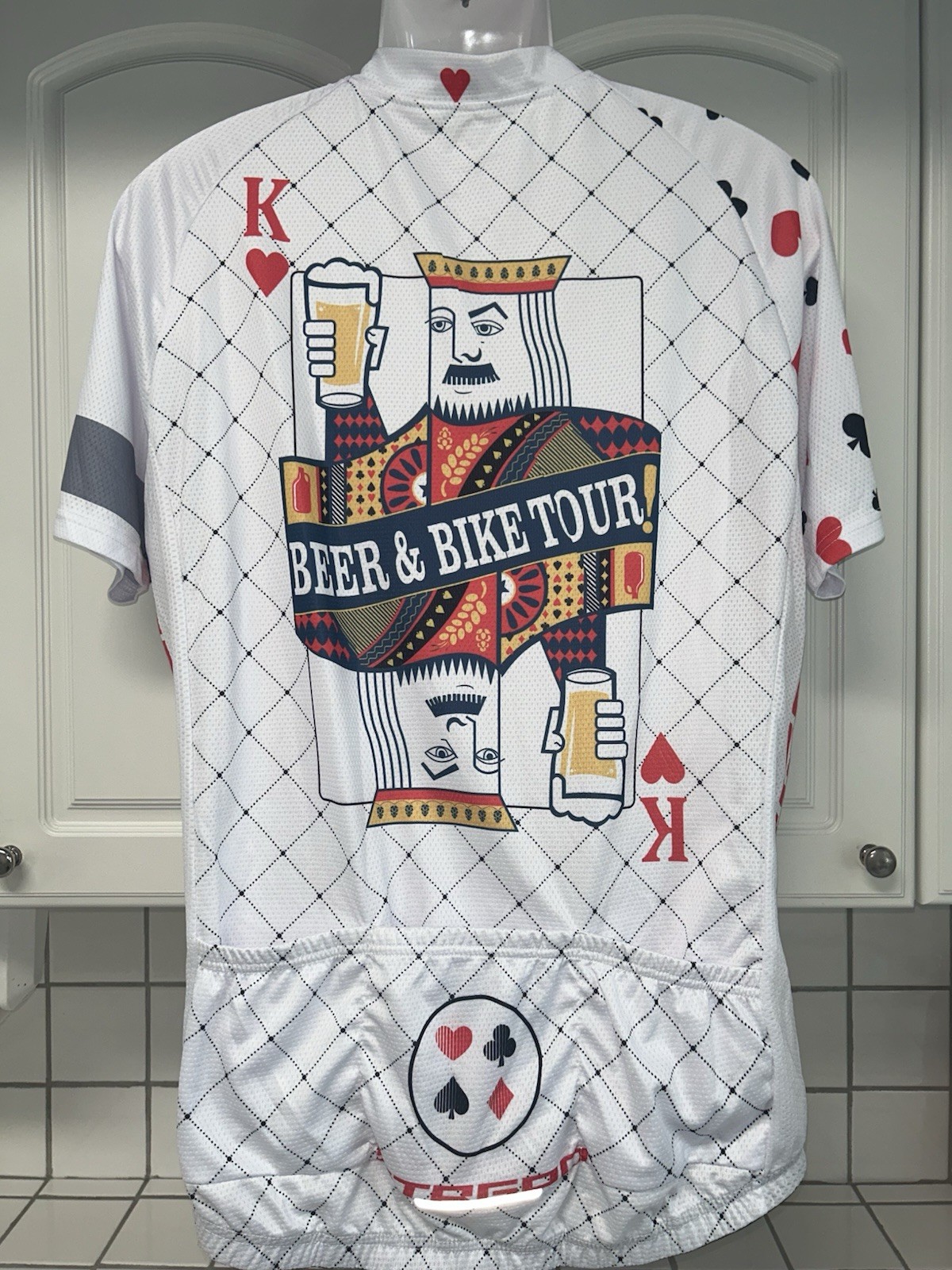 NEW STRGAO BEER & BIKE TOUR CYCLING JERSEY MENS 3XL FULL ZIPPER