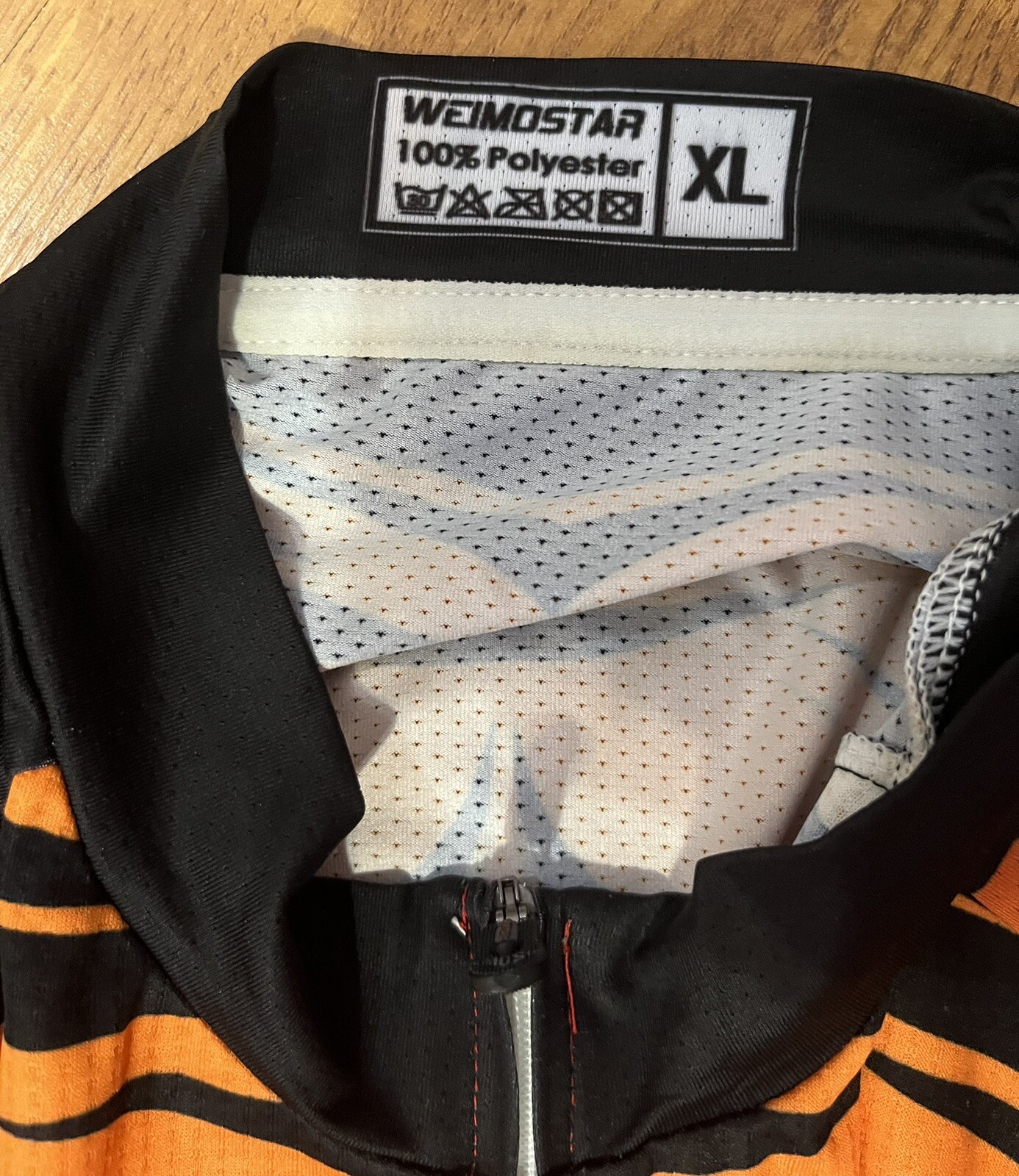 Weimostar Cycling Jersey Fire Tiger Full Zip Bike Shirt Orange Red XL