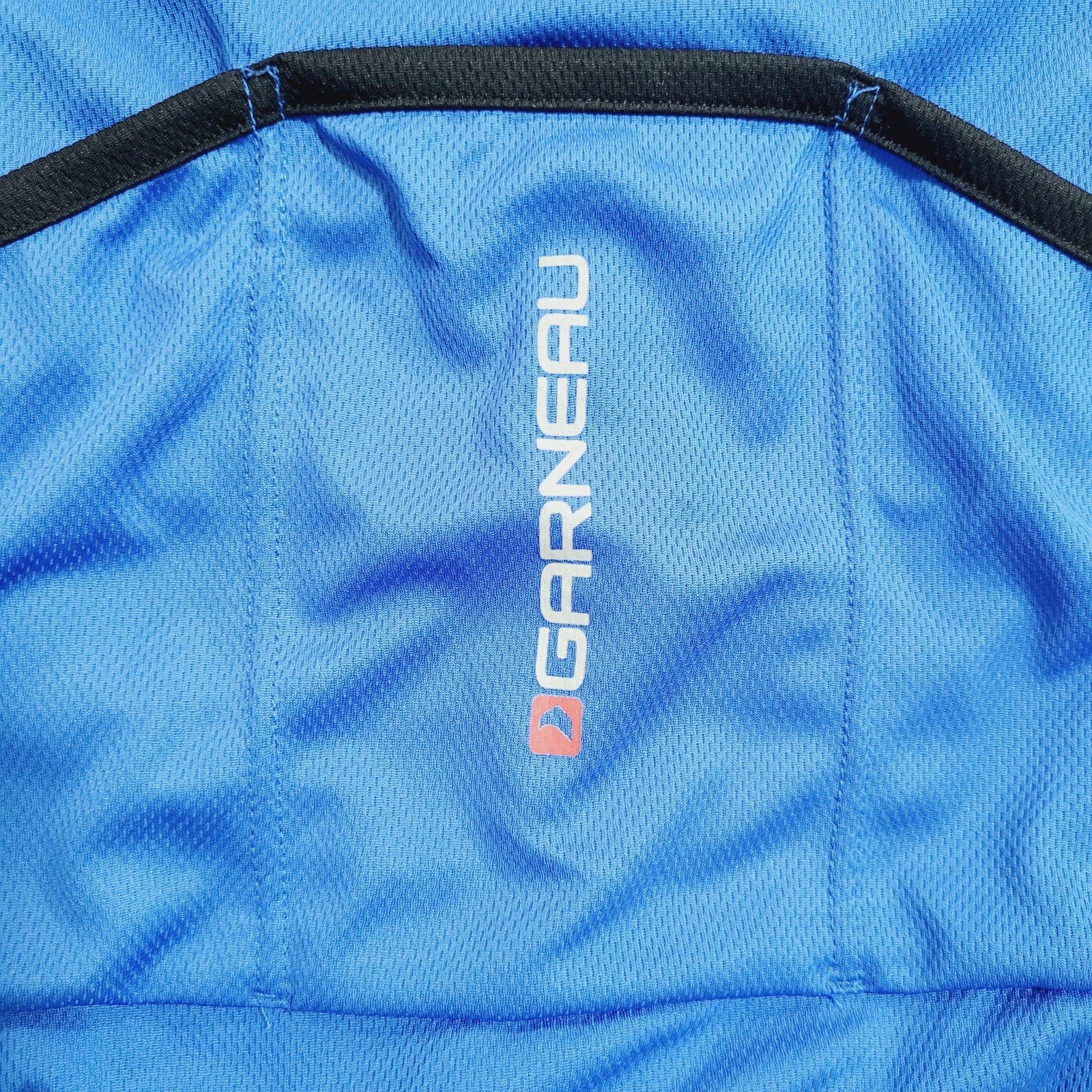 Louis Garneau Cycling Jersey Mens XL Blue Short Sleeve 1/4 Zip Pockets Bike