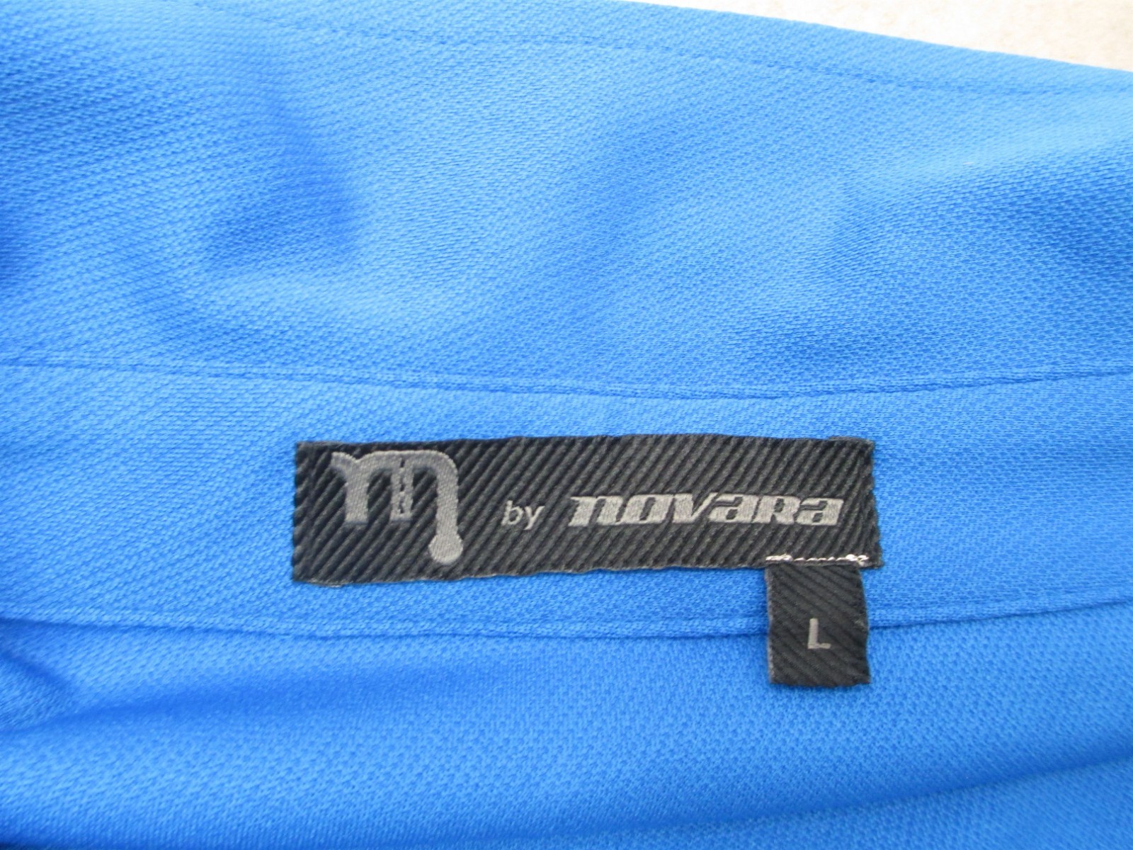 Novara Size L Mens Blue Cycling Short Sleeve Collared Activewear Sport Polo 193
