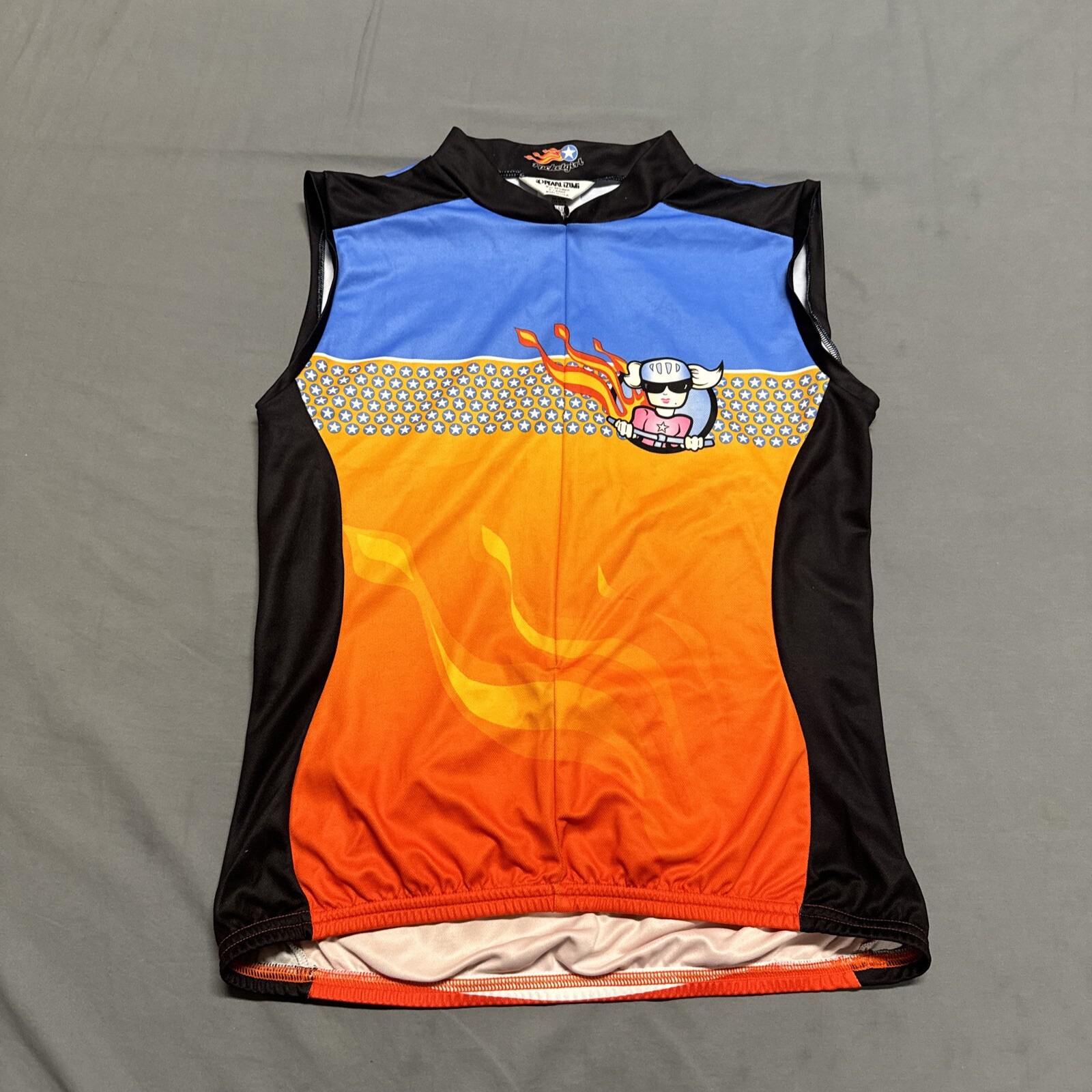 Pearl Izumi Cycling Jersey Rocket Girl Women’s XL Sleeveless 3/4 Zip Pockets