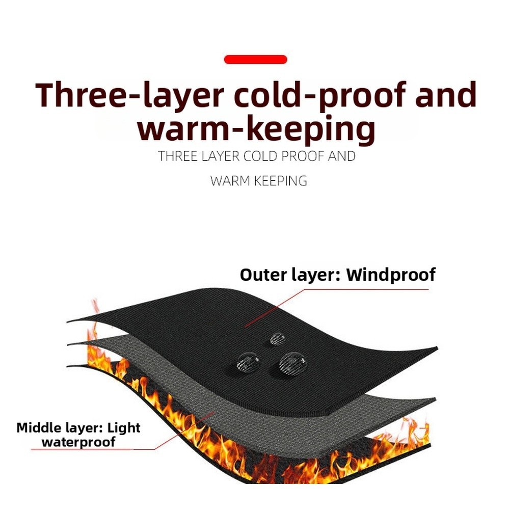 Unisex Fleece Lined Cycling Gloves Waterproof Windproof Screen Compatible Use