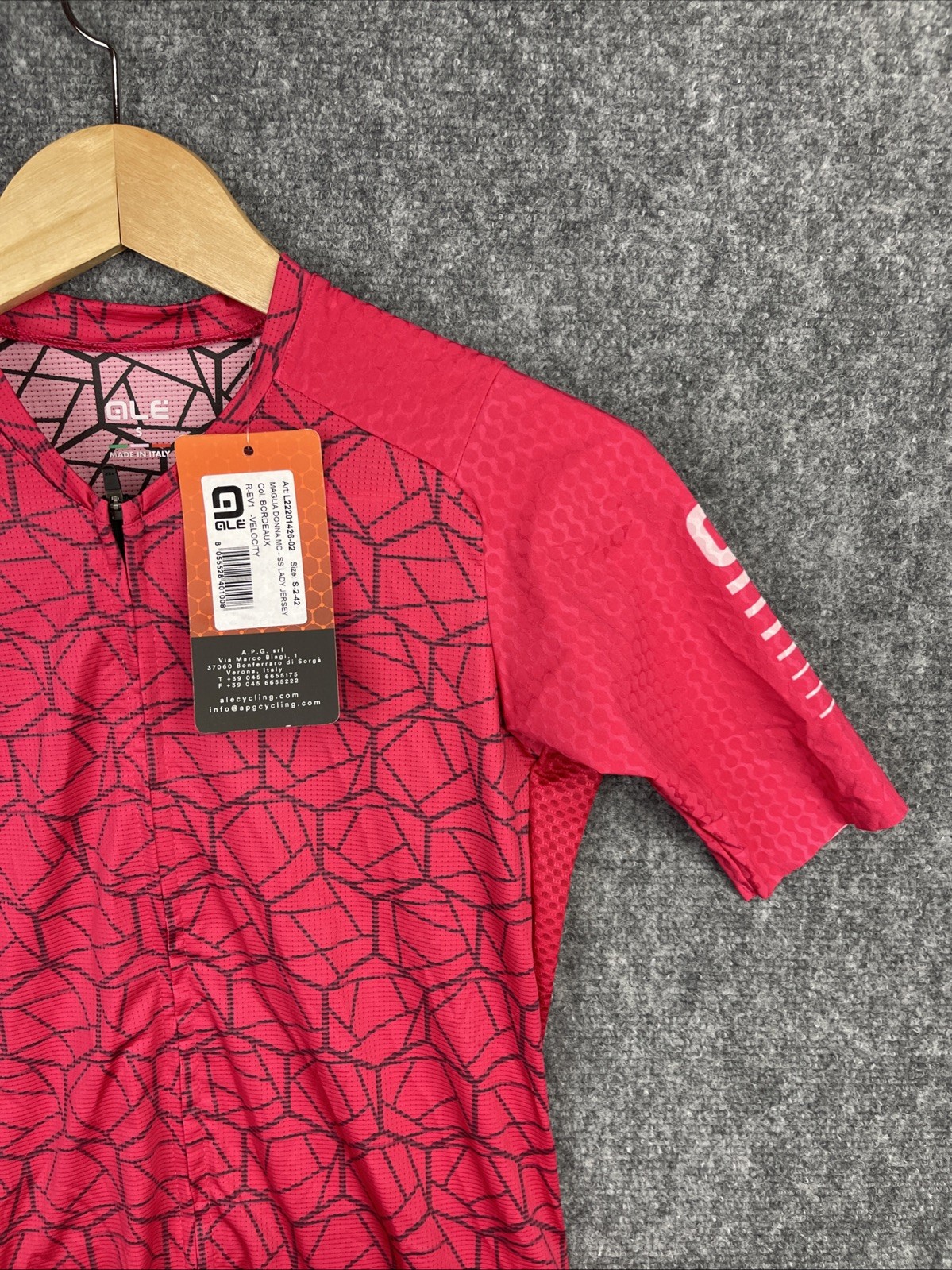 Ale Cycling Shirt Womens Small Red Short Sleeve R-EV1 Velocity Jersey Italy Made