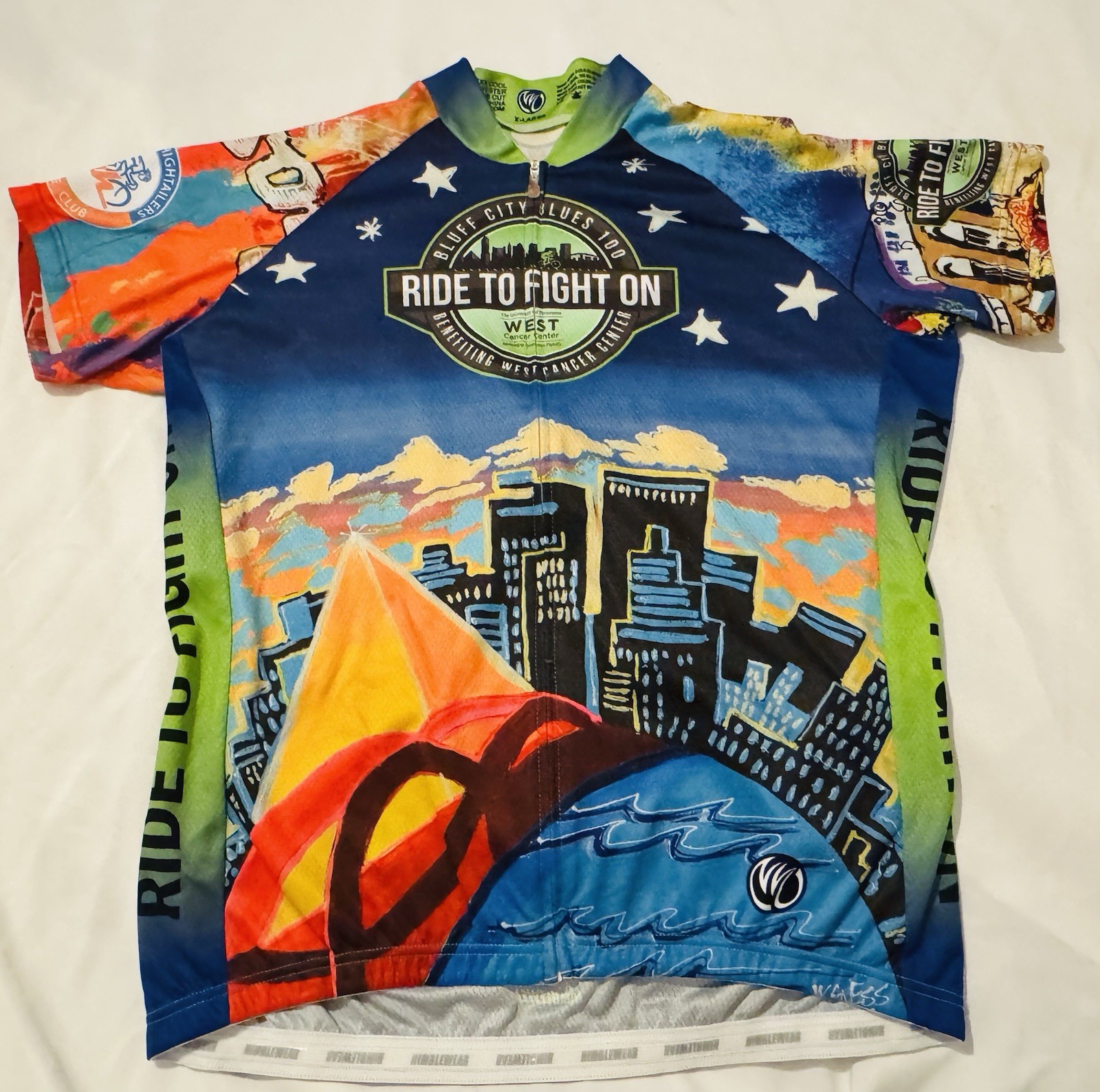 Bluff City Blues Memphis Cycling Jersey XL Biking Racing Beale BB King