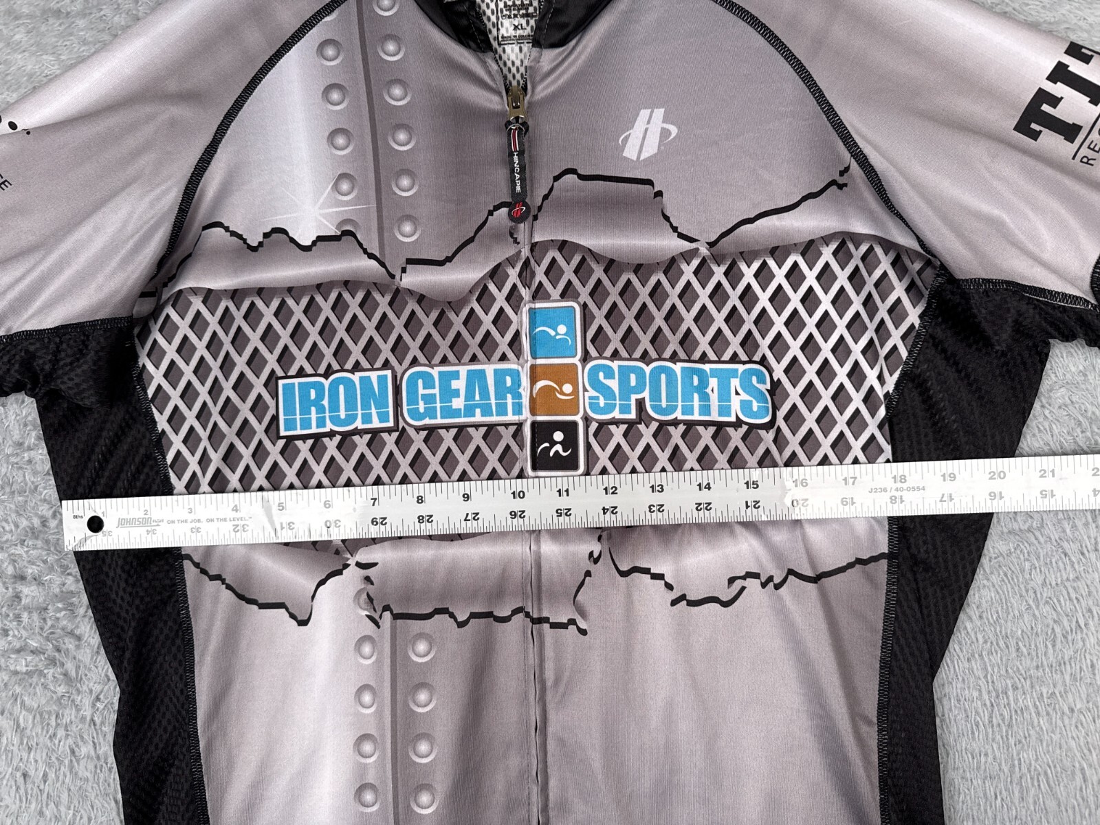 Hincapie Cycling Jersey Adult Extra Large Gray Black High Gear Sports Full Zip