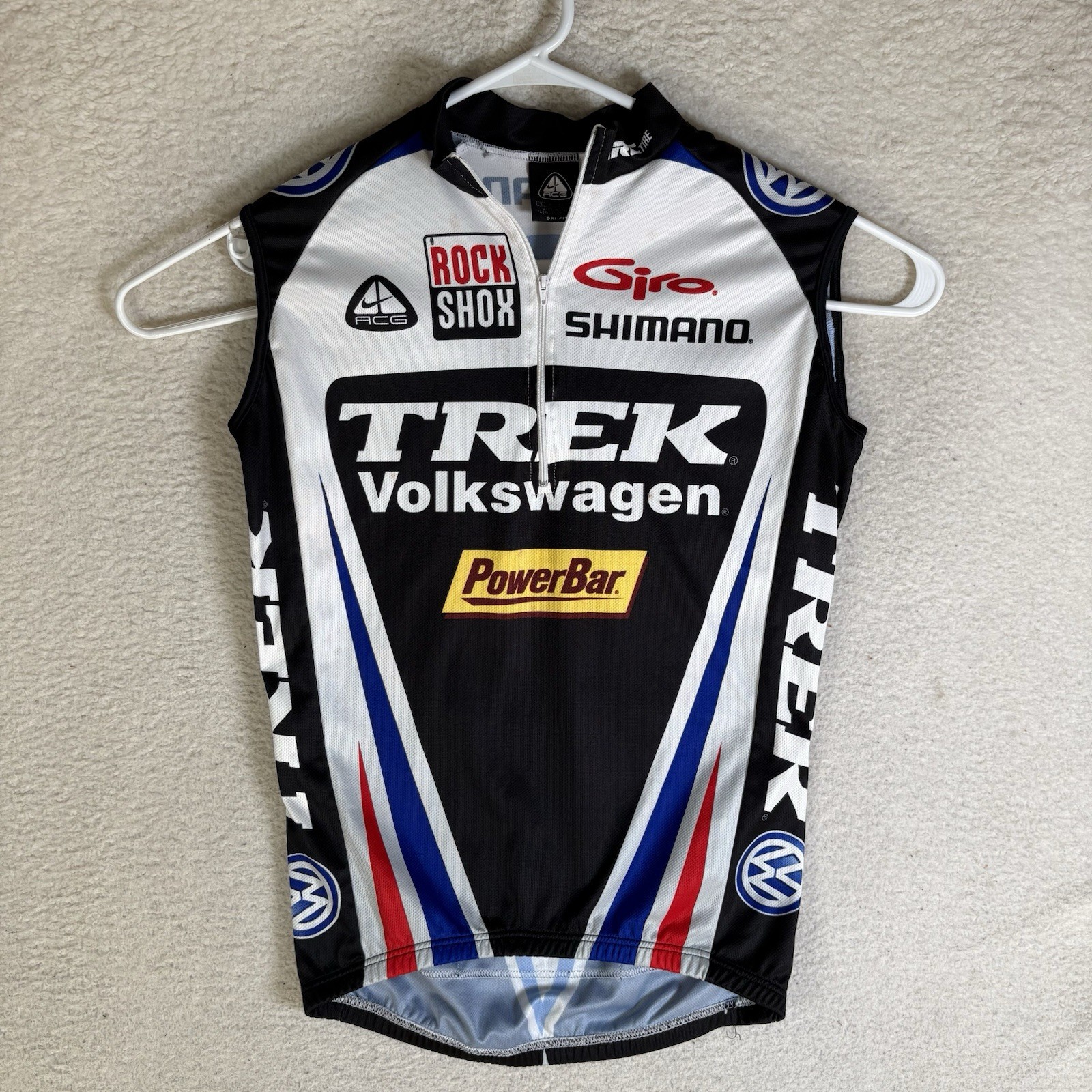 Vintage Nike ACG Trek Cycling Jersey Mens Small Volkswagen 1/4 Zip Sleeveless