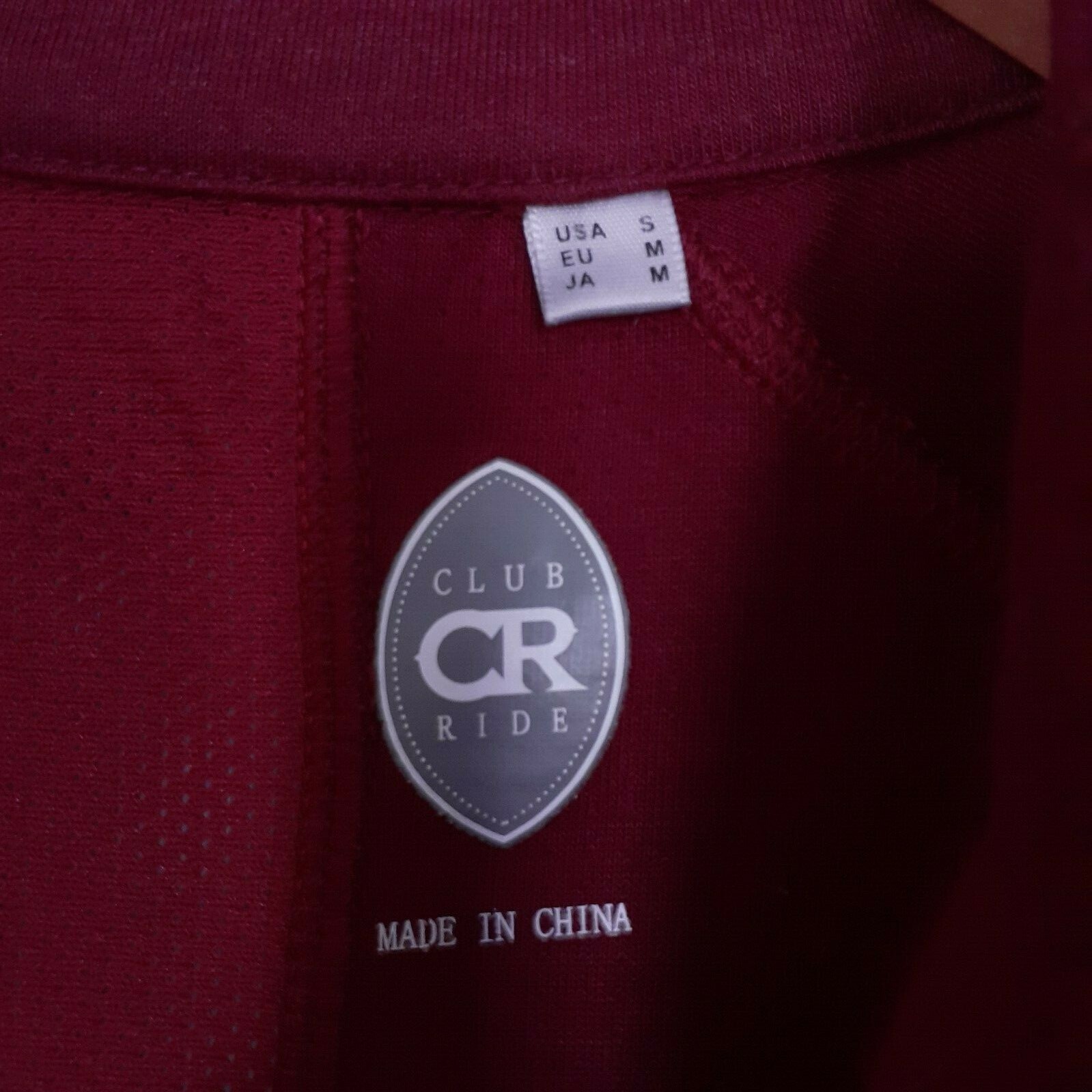 Club Ride Men’s Rialto Knit Cycling Jersey 1/2 Zip Maroon Red Size S
