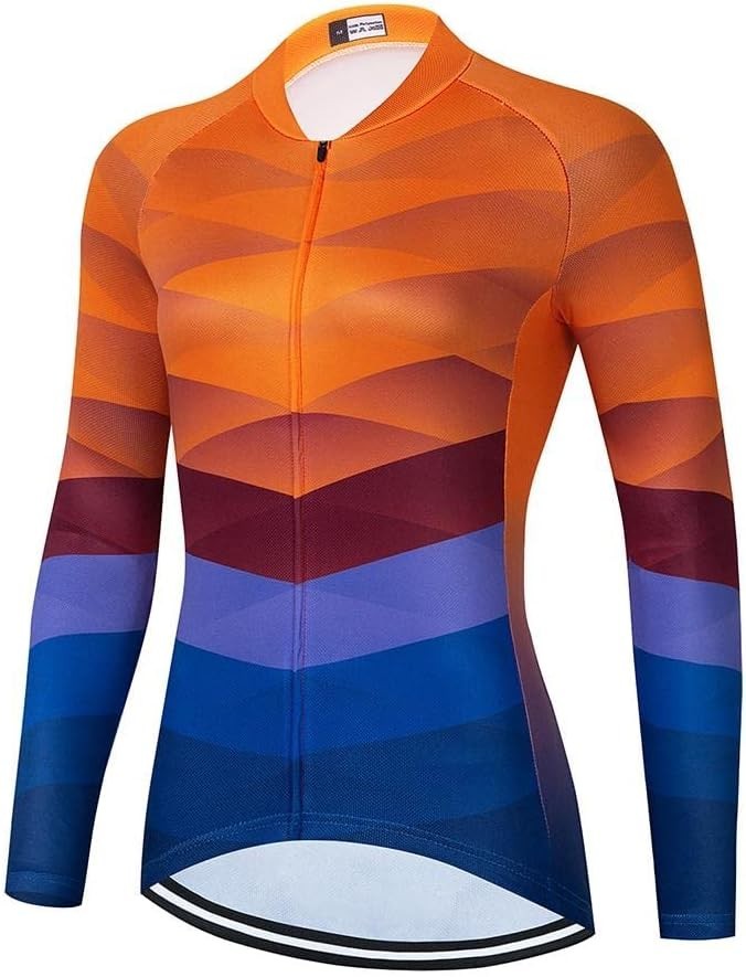Women’s Long Sleeve Cycling Jersey Winter Full Zipper Top sz Small