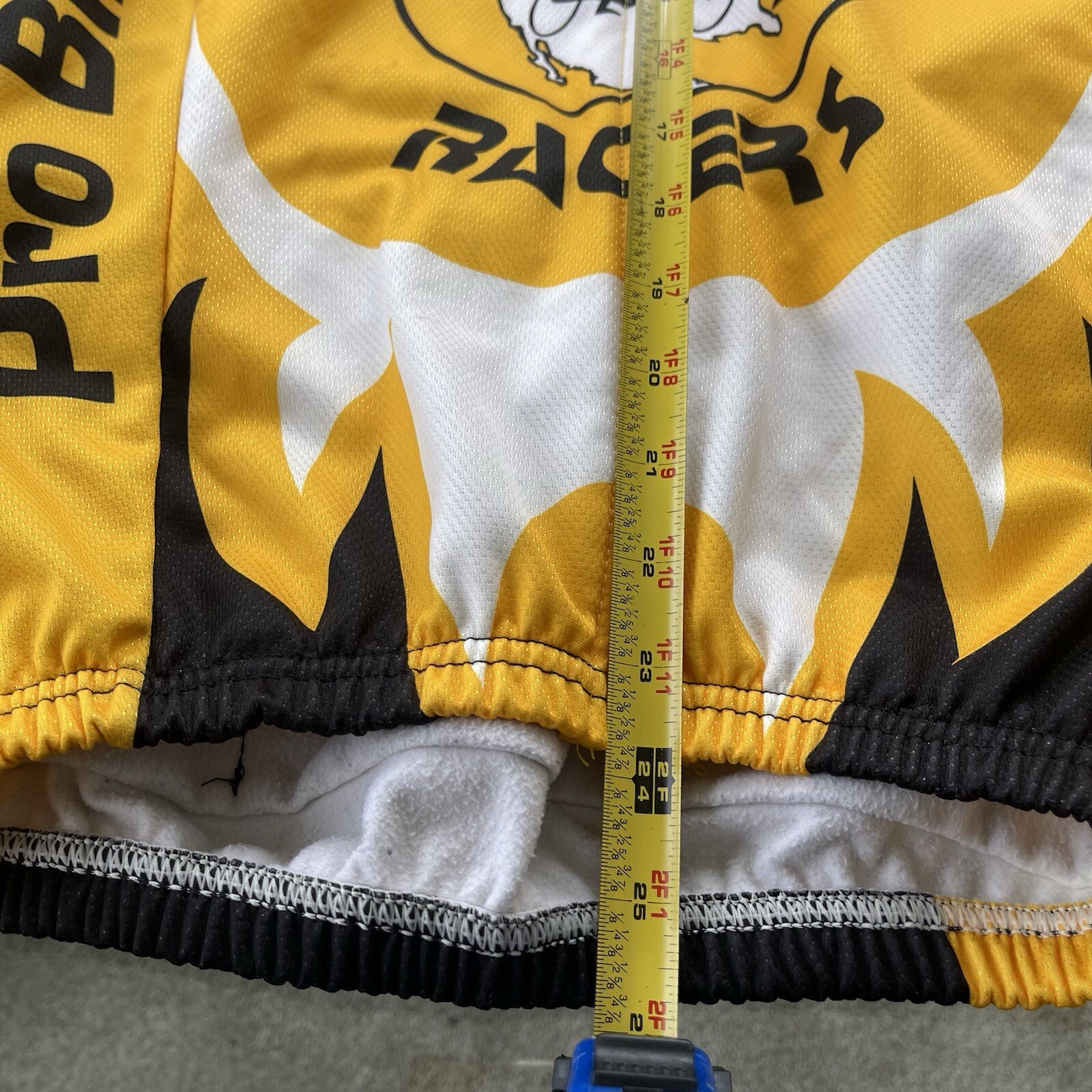 VOmax Cycling Jersey Mens Small Yellow Black White Pockets Cyclone Racers