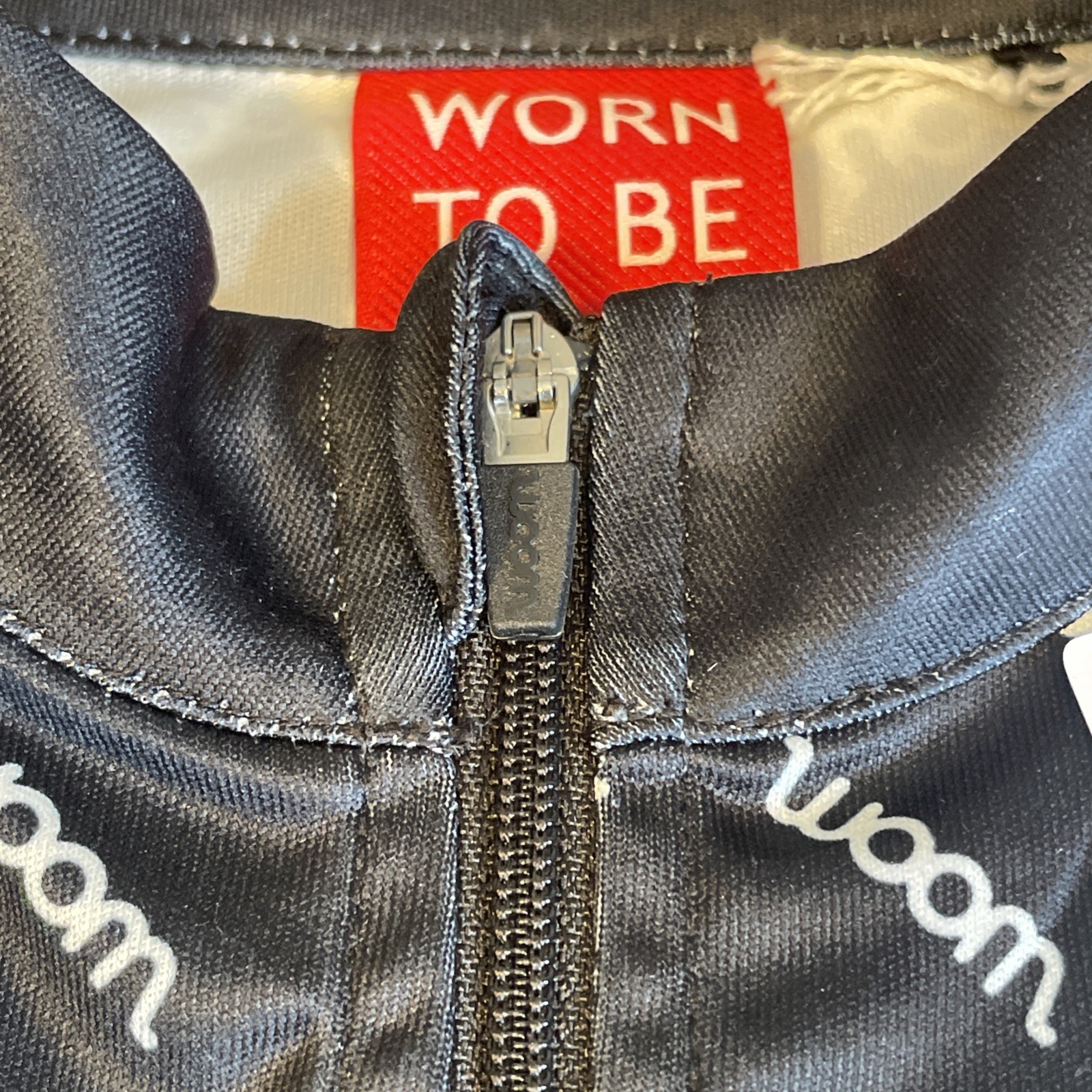 Woom PACE Cycling Jersey Youth Size 140/150 Full Zip Back Pockets Logo Black