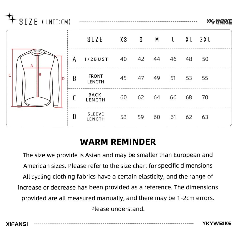 YKYW 30% off Mens Cycling Jersey Long Sleeve Pro Road Bike Shirt Breathable Tops