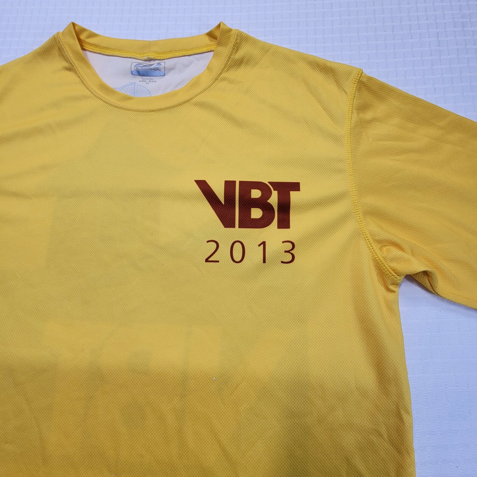 Louis Garneau Mens Yellow Short Sleeve Cycling 100% Polyester Shirt Size Large