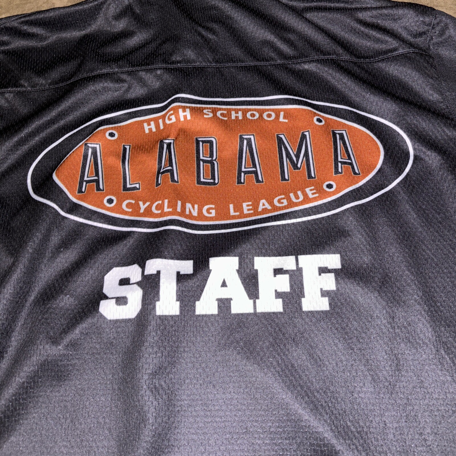 Alabama High School Cycling League Staff Shirt Size XL Black Mesh Lined Graphics