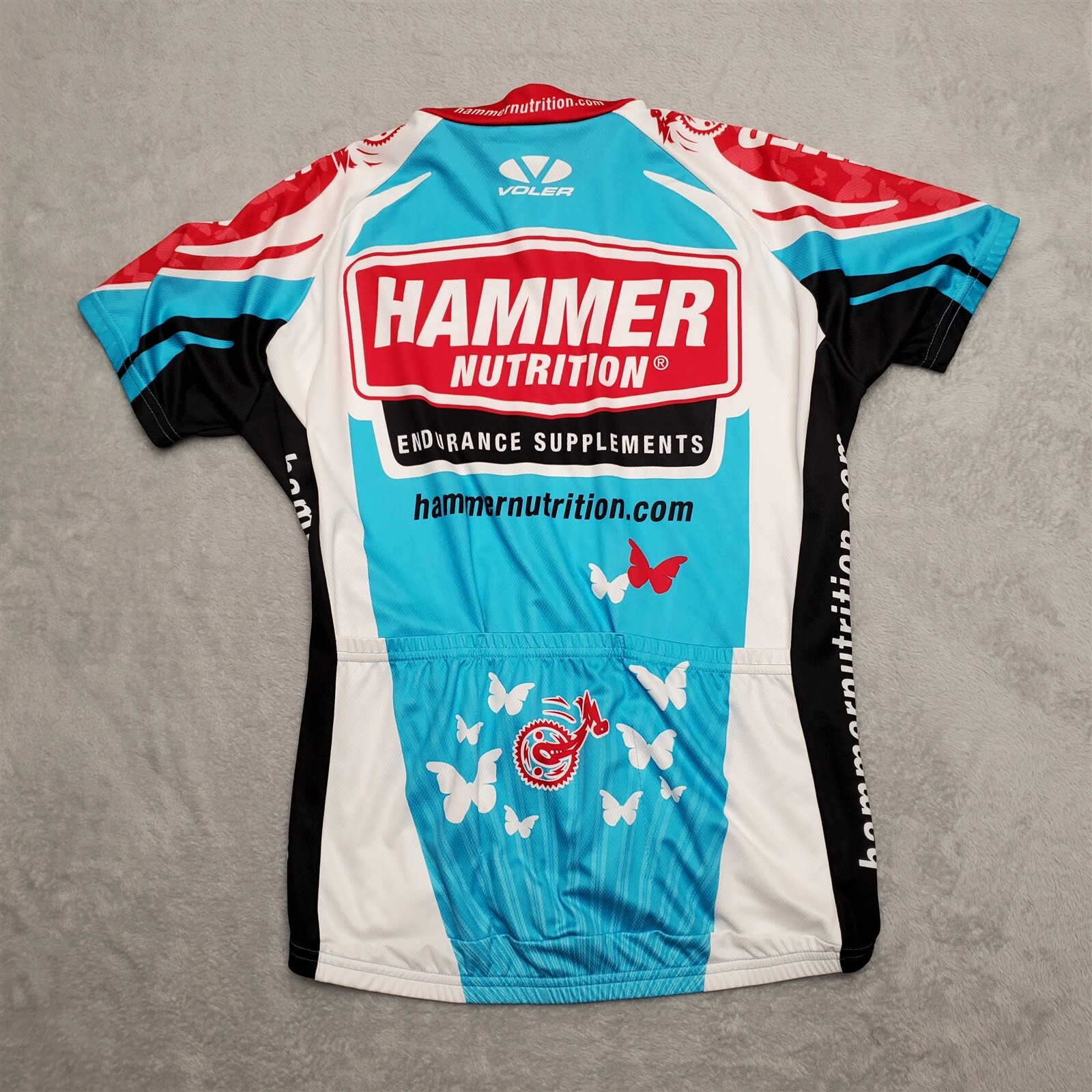 Voler Cycling Jersey Womens Large Blue Bike Racing Short Sleeve 100% Polyester