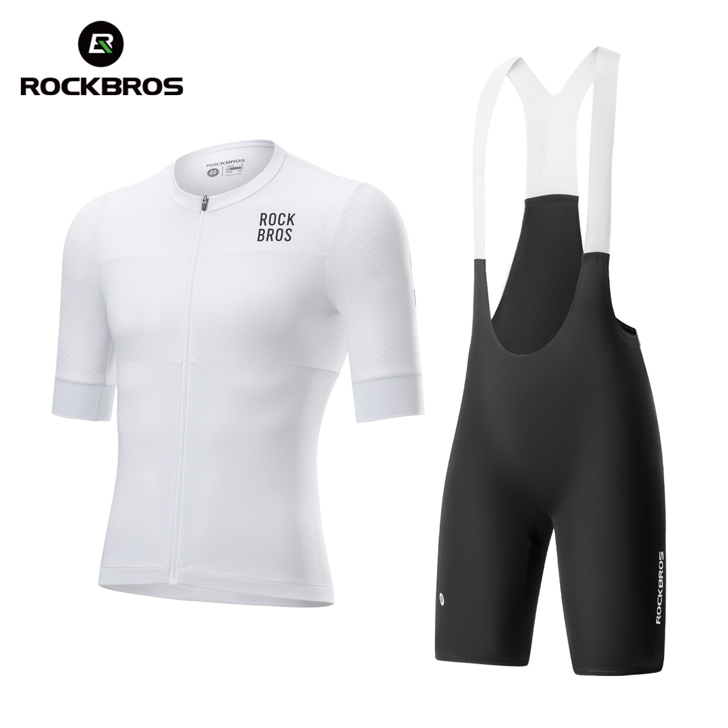 ROCKBROS Men Cycling Jersey Breathable Slim-Fit Short-Sleeve Jersey Quick-Drying
