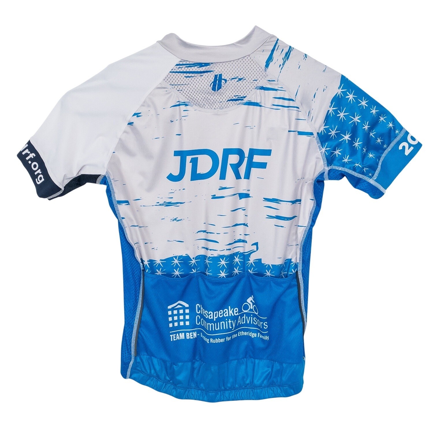 Hincapie Cycling Jersey Womens XL Blue White JDRF Norvo Nordisk Charity Full Zip