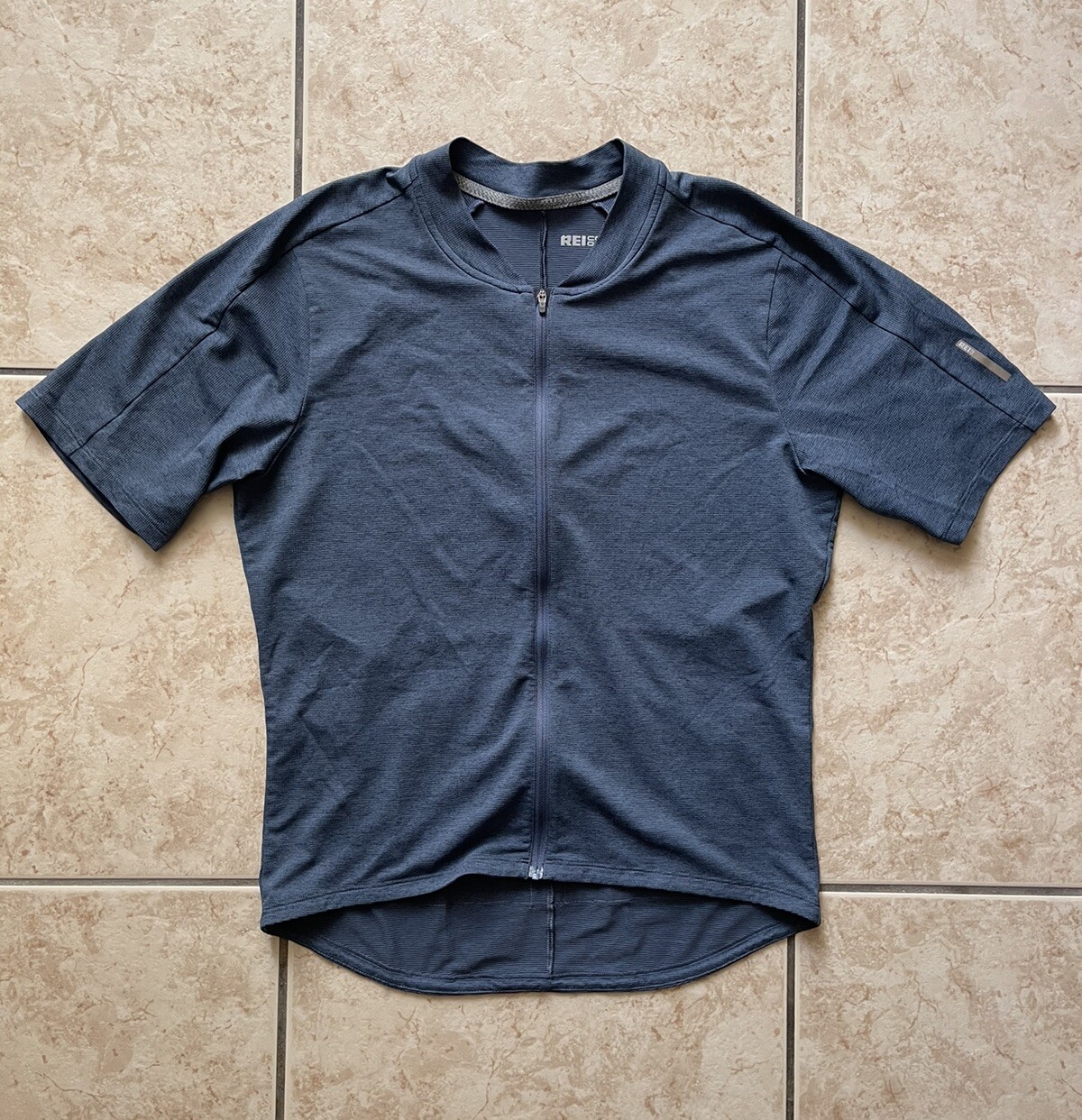 REI Co-Op Junction Men’s Short Sleeve Cycling Jersey Medium Green Sports Run Tee
