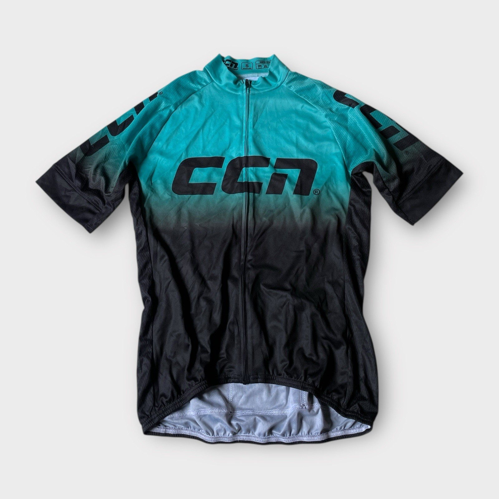 CCN Sport Cycling men’s Small Evolution Jersey Gradient Black Green Aero Mesh
