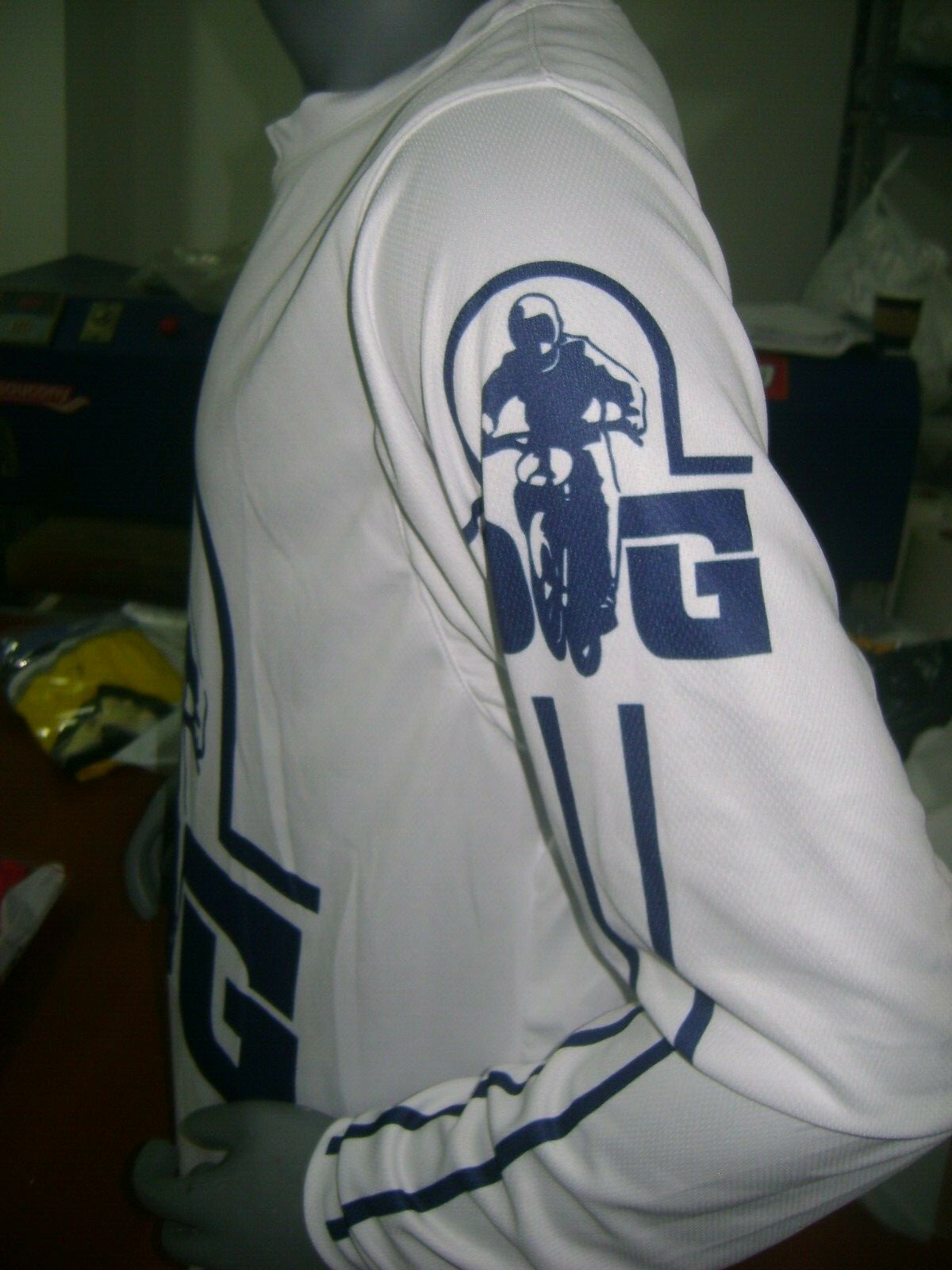 DG OLD SCHOOL BIKE JERSEY CLASSIC BMX JERSEY RACE BIKE SHIRT BMX VINTAGE L WHITE