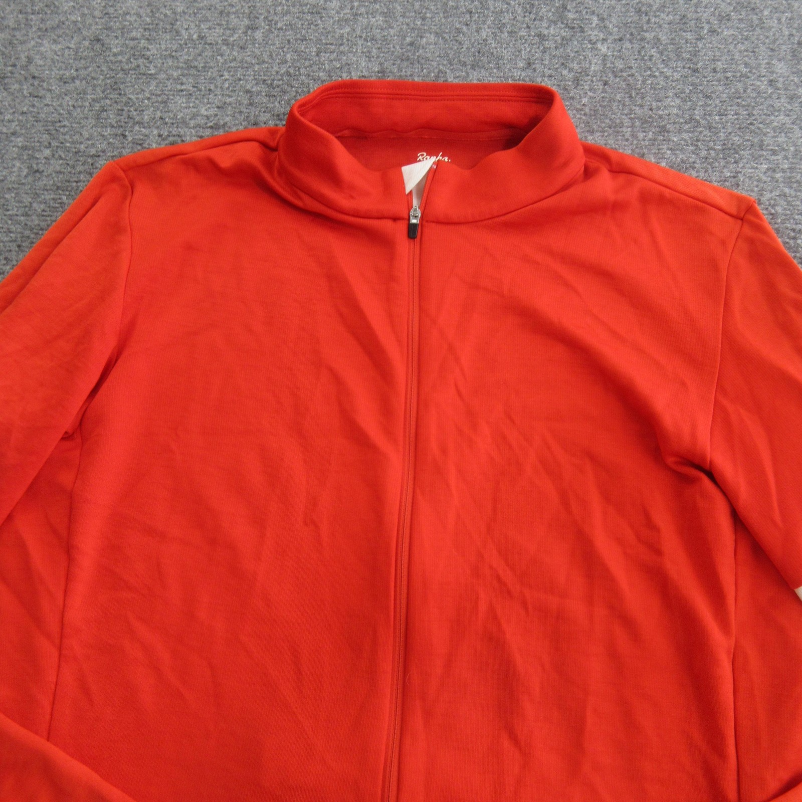 Rapha Cycling Jersey Mens Large Orange Long Sleeve Full Zip Wool Bike Casual