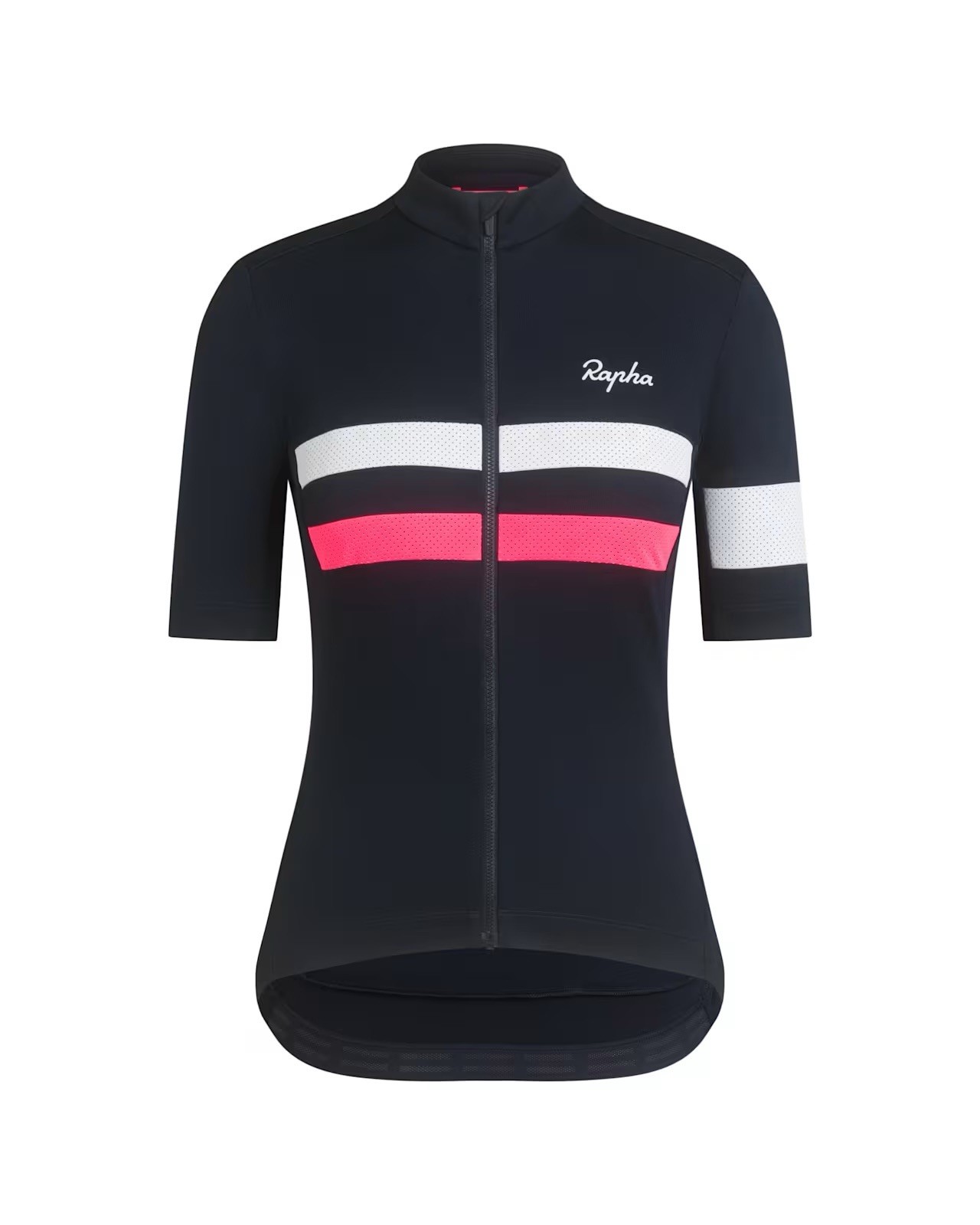 Rapha WOMEN’S BREVET cycling Jersey M Short Sleeve Full Zip Striped Pockets