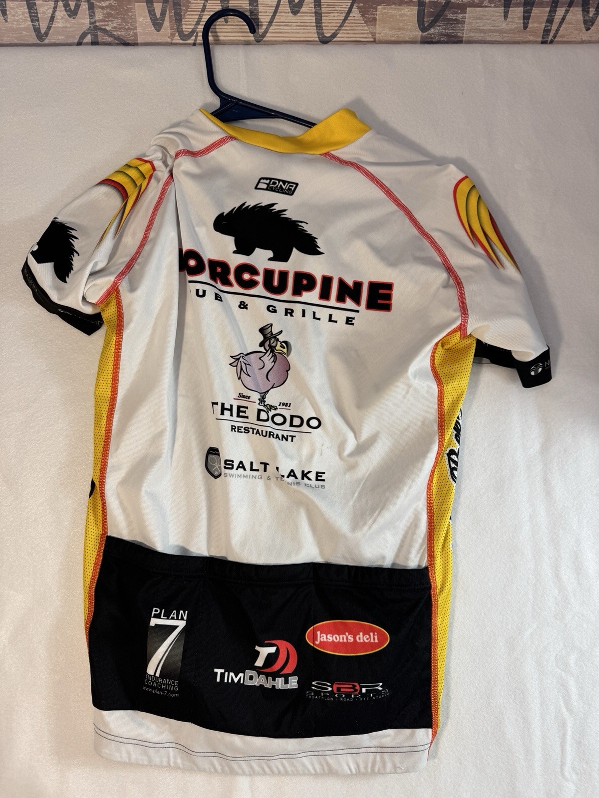 DNA Cycling Unisex M Cycling Jersey Full Zip Mock Neck Porcupine Black/White