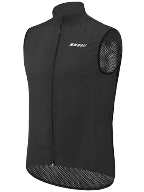 Men’s Windproof Cycling Vest, Full-Zip, 3 Rear Pockets | Sleeveless biking