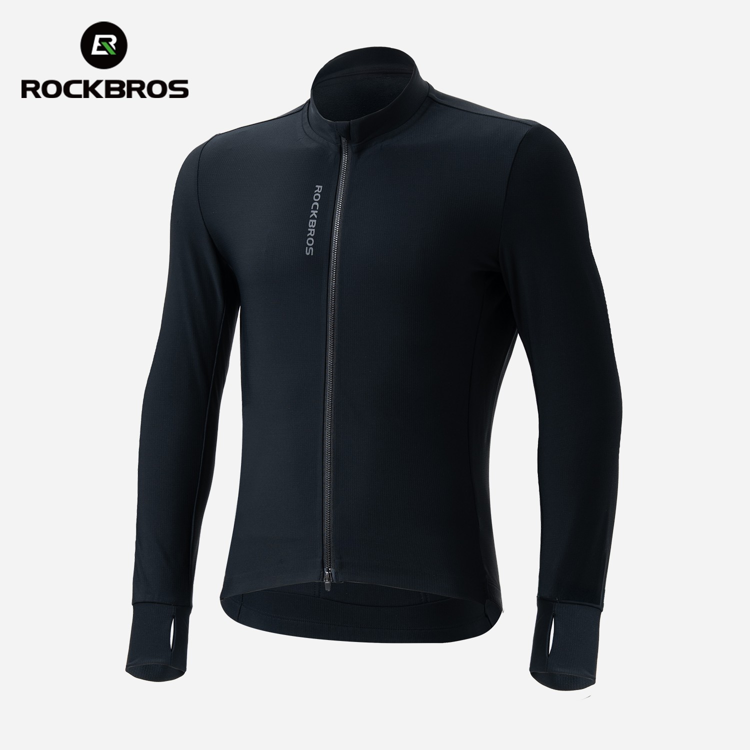 ROCKBROS Men’s Thermal Cycling Jersey LongSleeve Winter Windproof Fleece Jersey