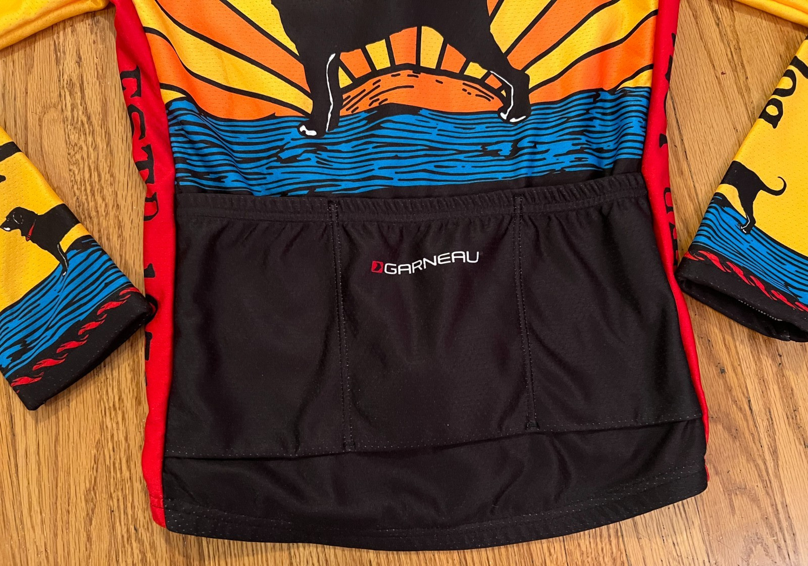 Louis Garneau Black Dog Long Sleeve Cycling Jersey Men’s Size Small Womans Large