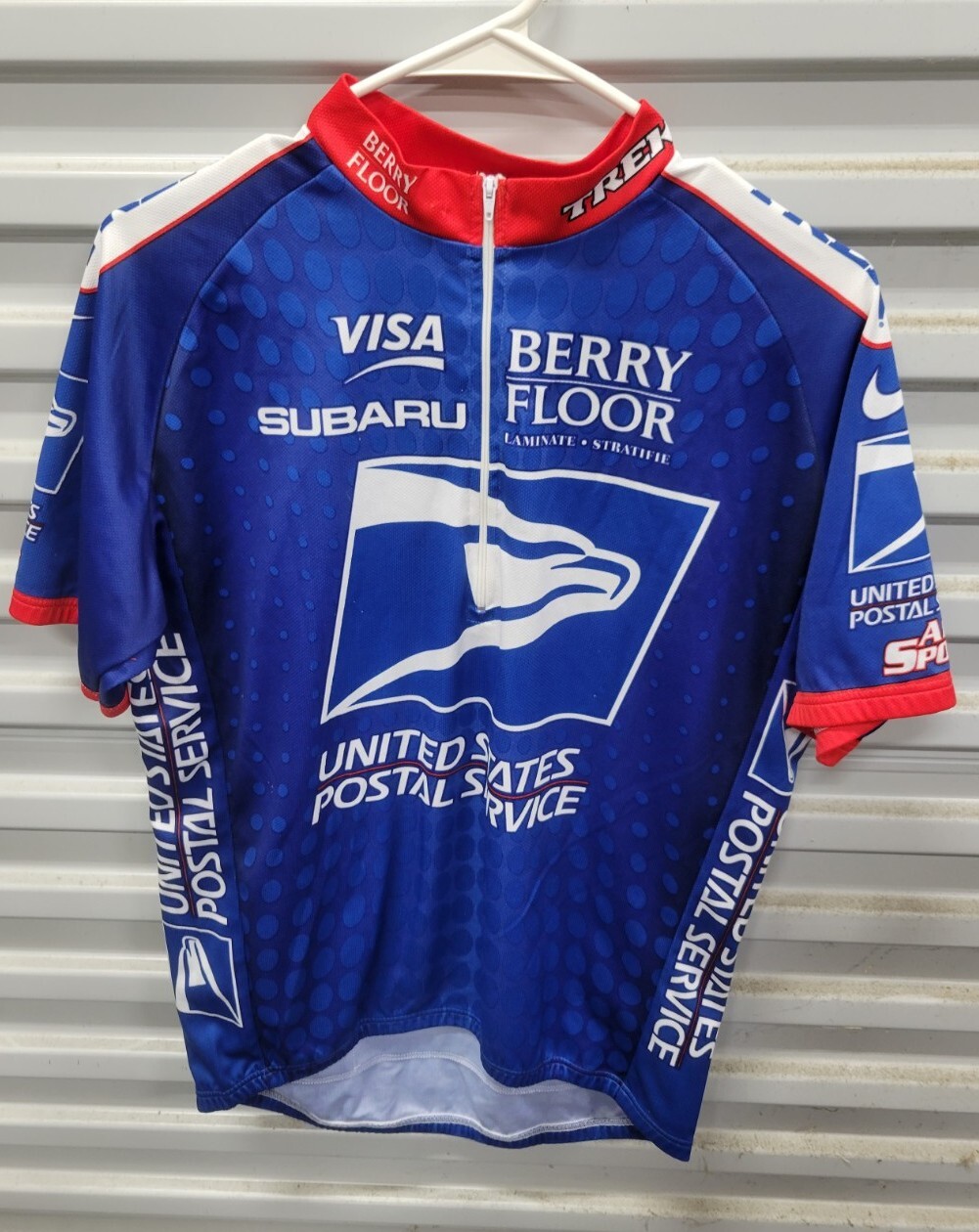 Nike Men’s Cycling Jersey Size Large Blue USPS Logo 1/2 Zip Vintage Dri Fit Y2K