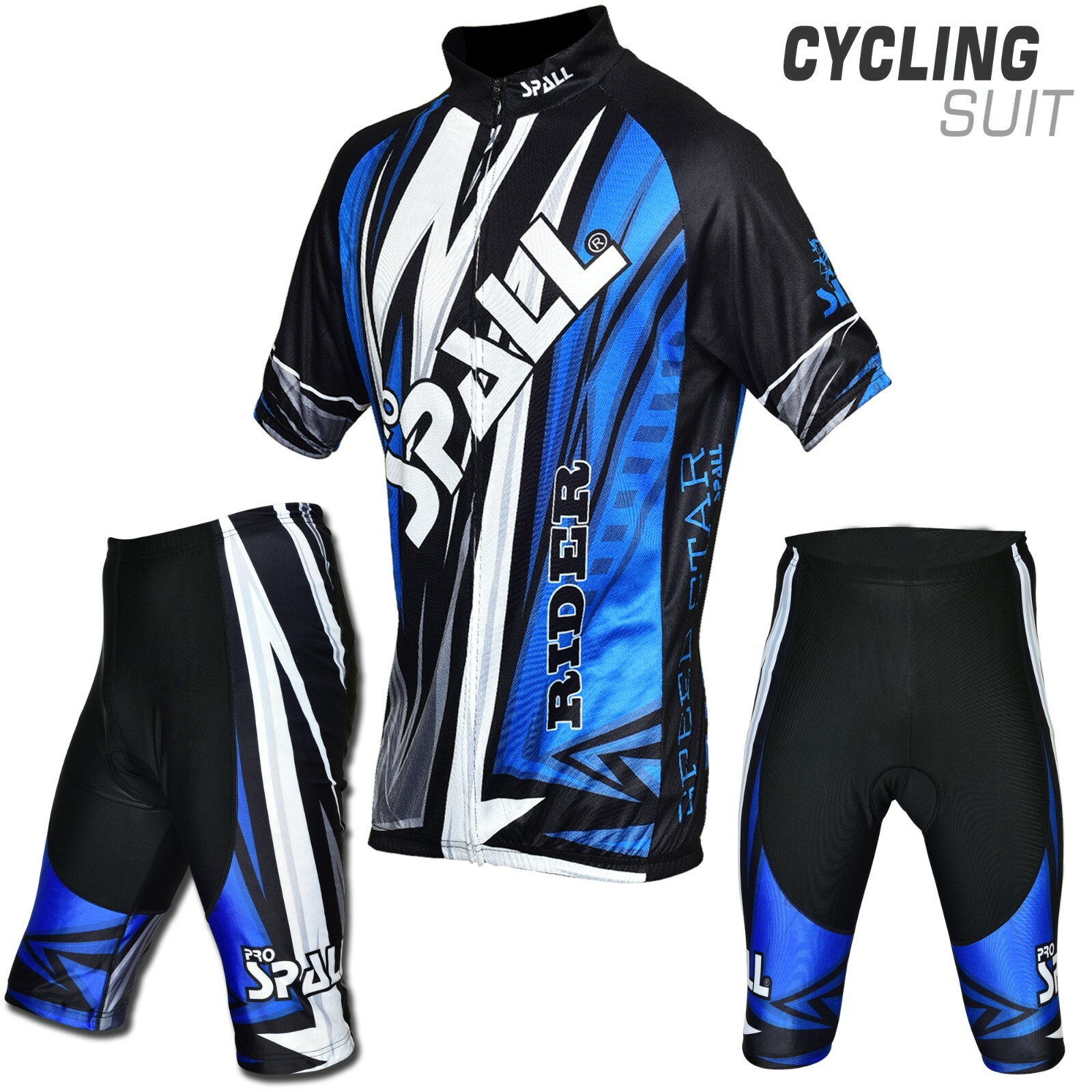 Mens Bike Cycling Jersey Short Sleeve Tops Bicycle Shirt Padded Short Suit Set