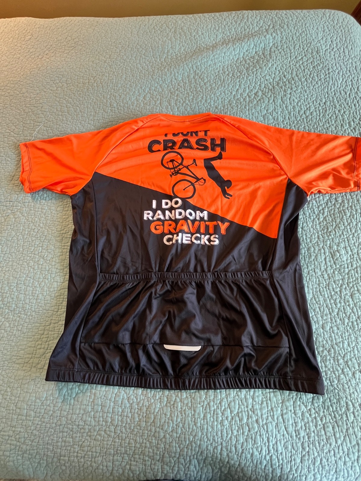 Men’s XXL Orange/Black I Don’t Crash short sleeve full zip cycling jersey